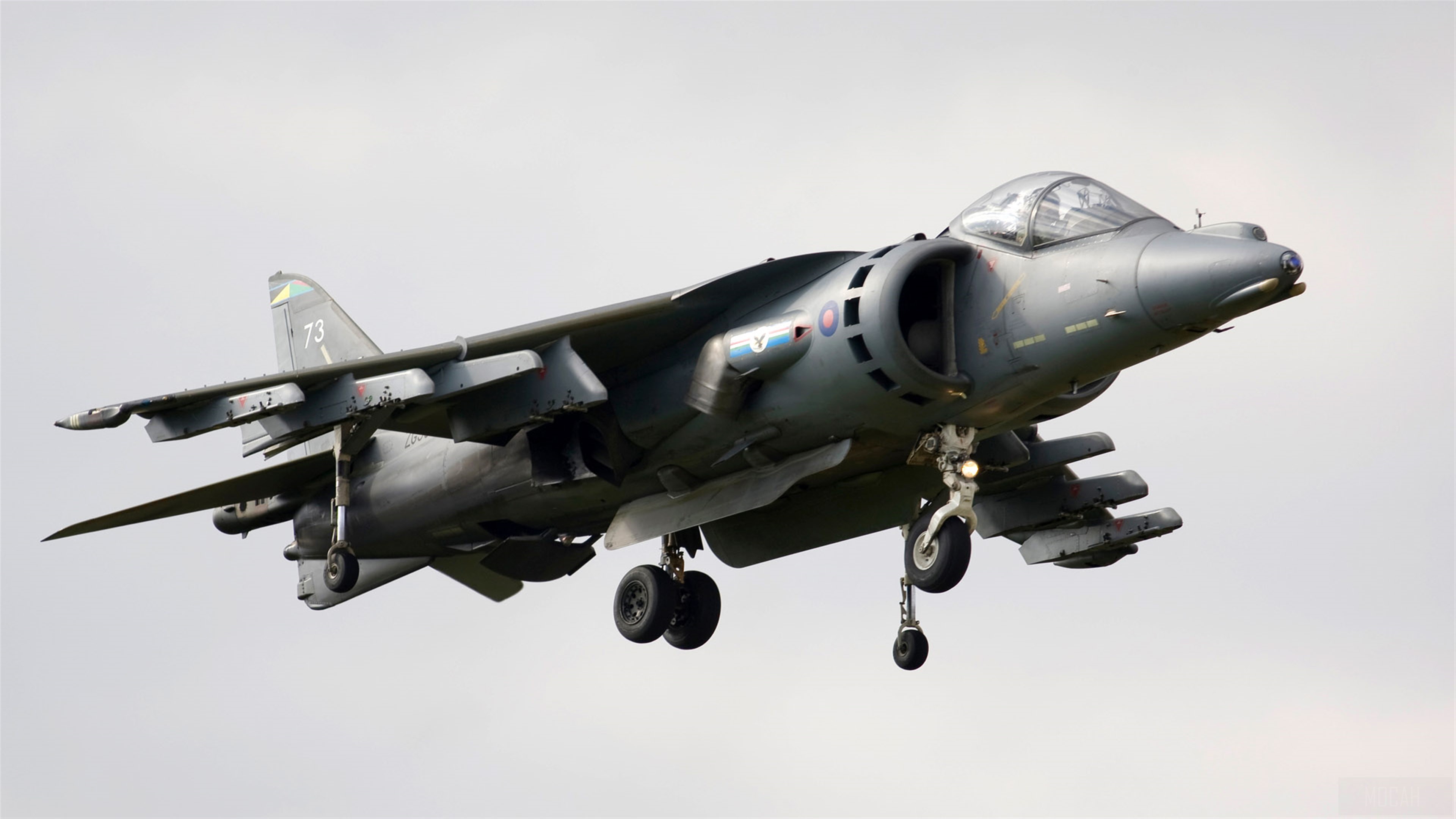 Harrier GR9 Jet Aircraft Landing 4K HD Wallpaper