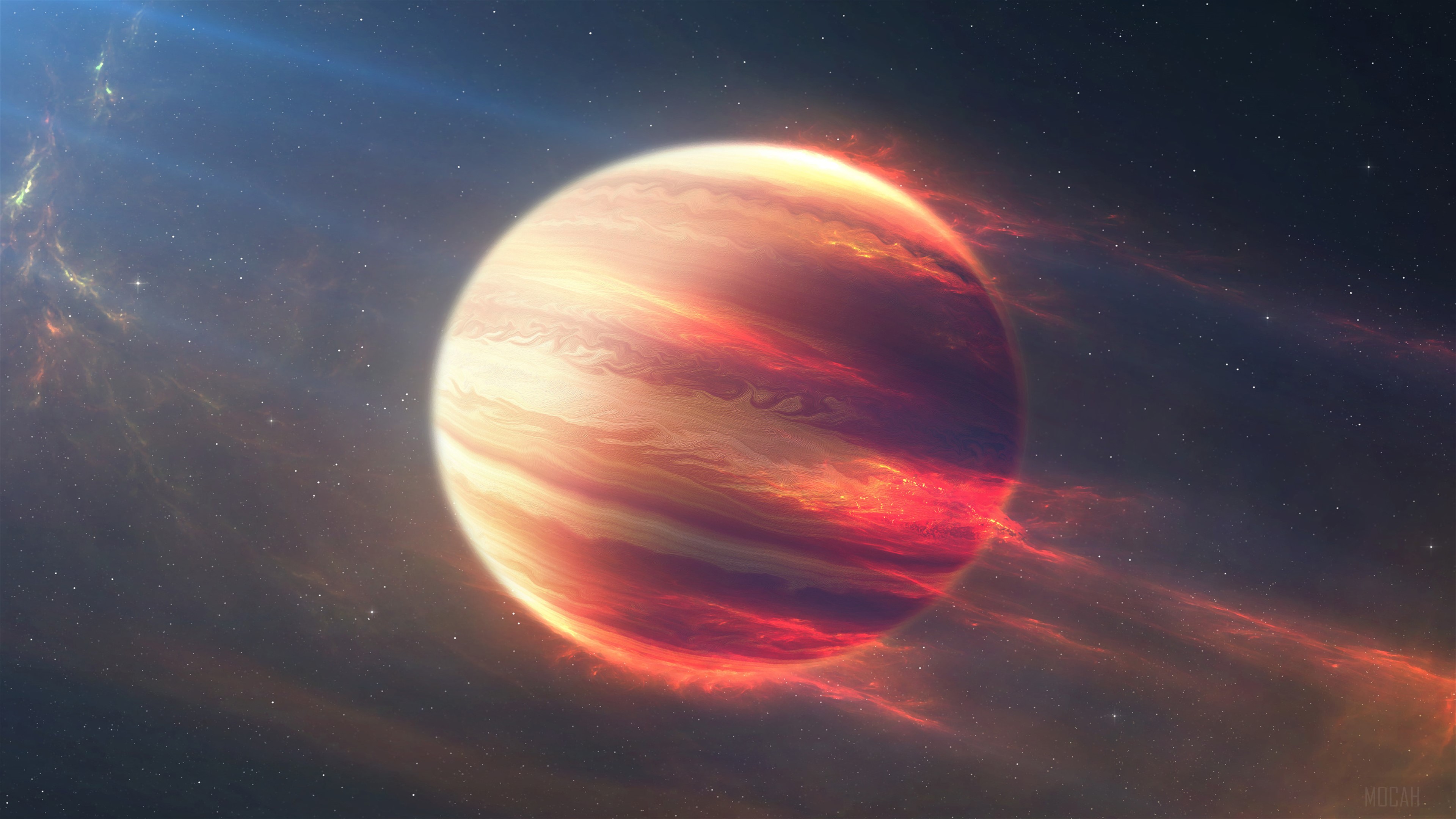 Fiery Planet in Space 4K HD Wallpaper
