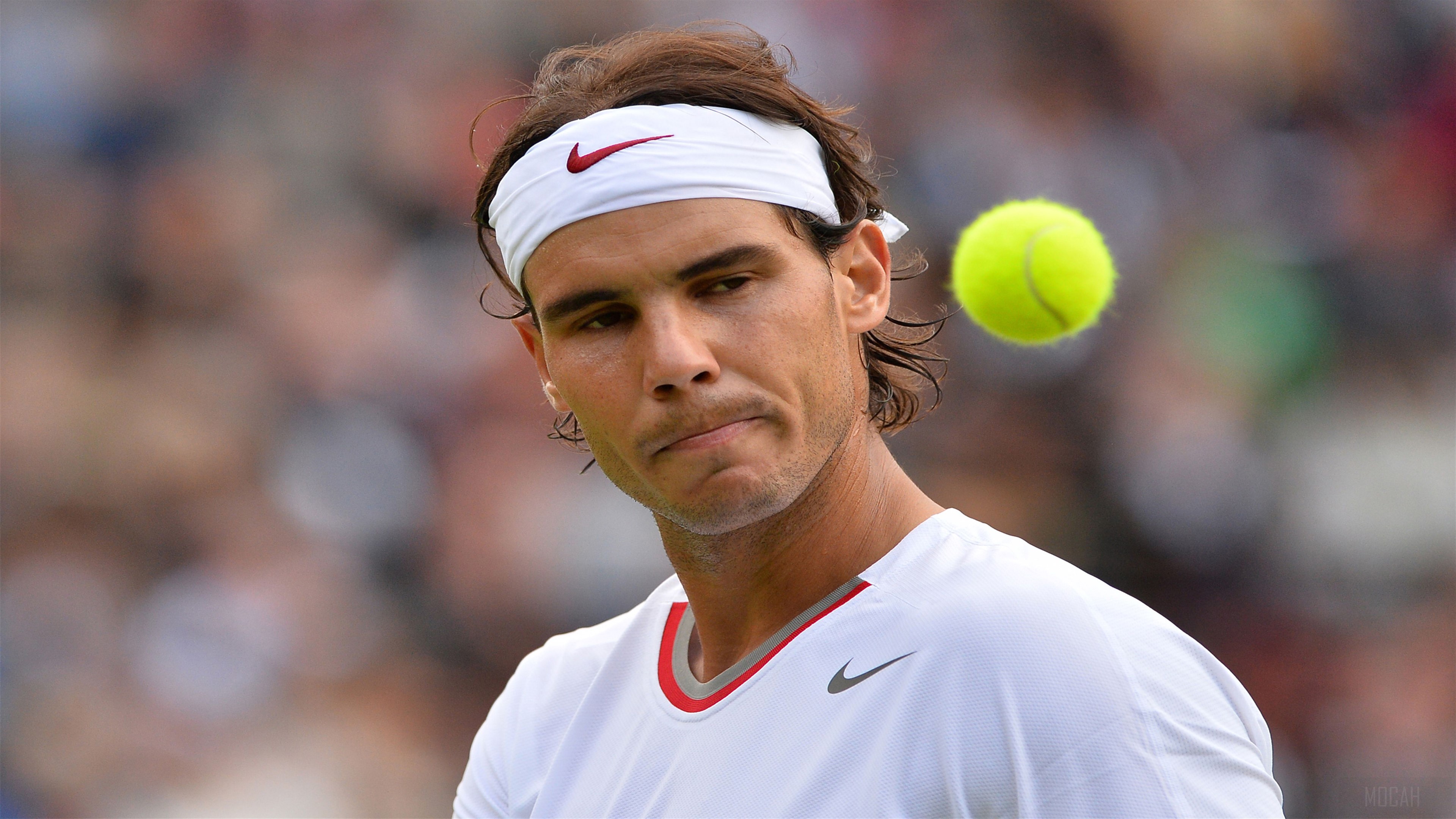 Rafael Nadal playing tennis HD Wallpaper