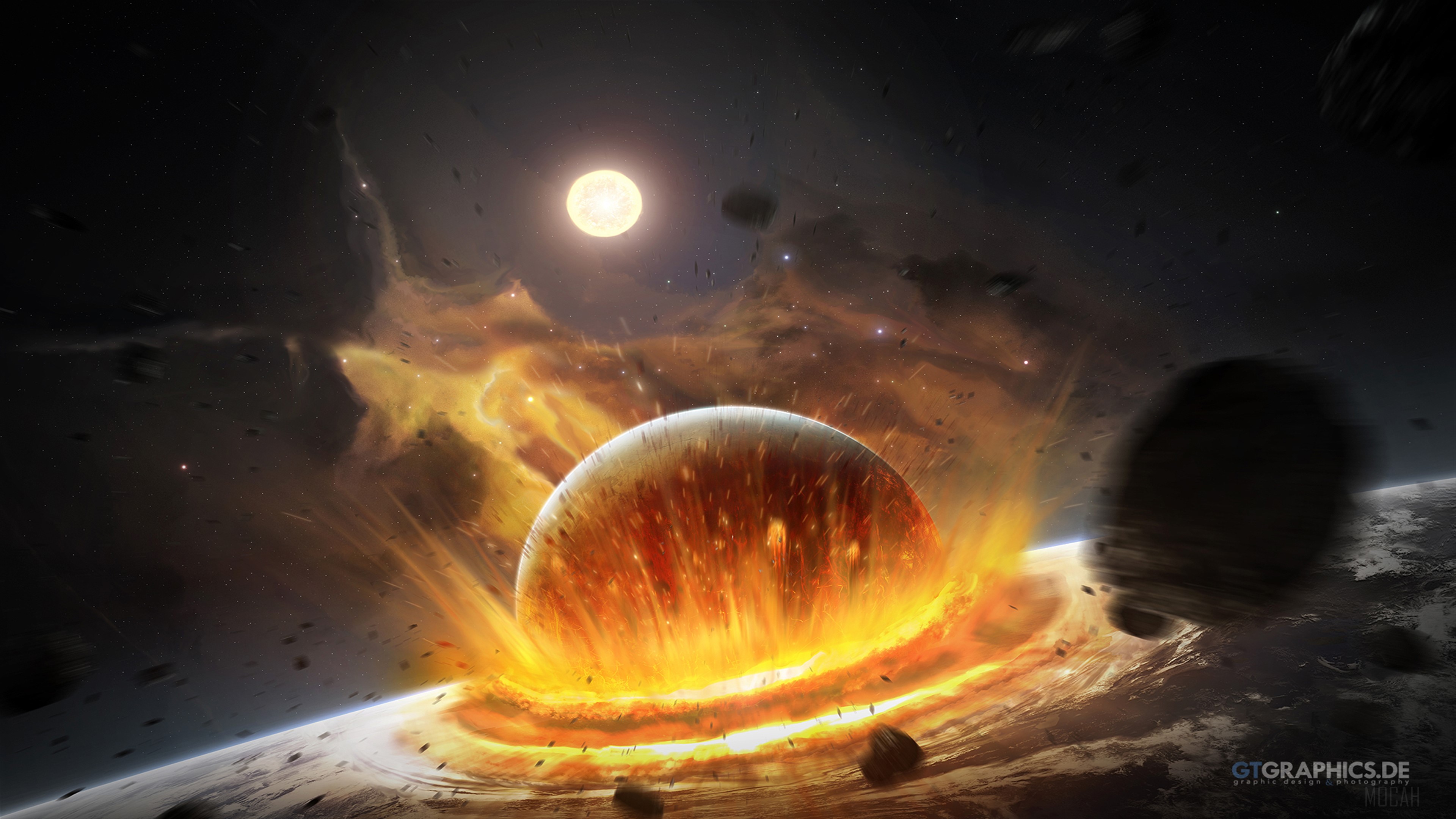 Planet Impact HD Wallpaper