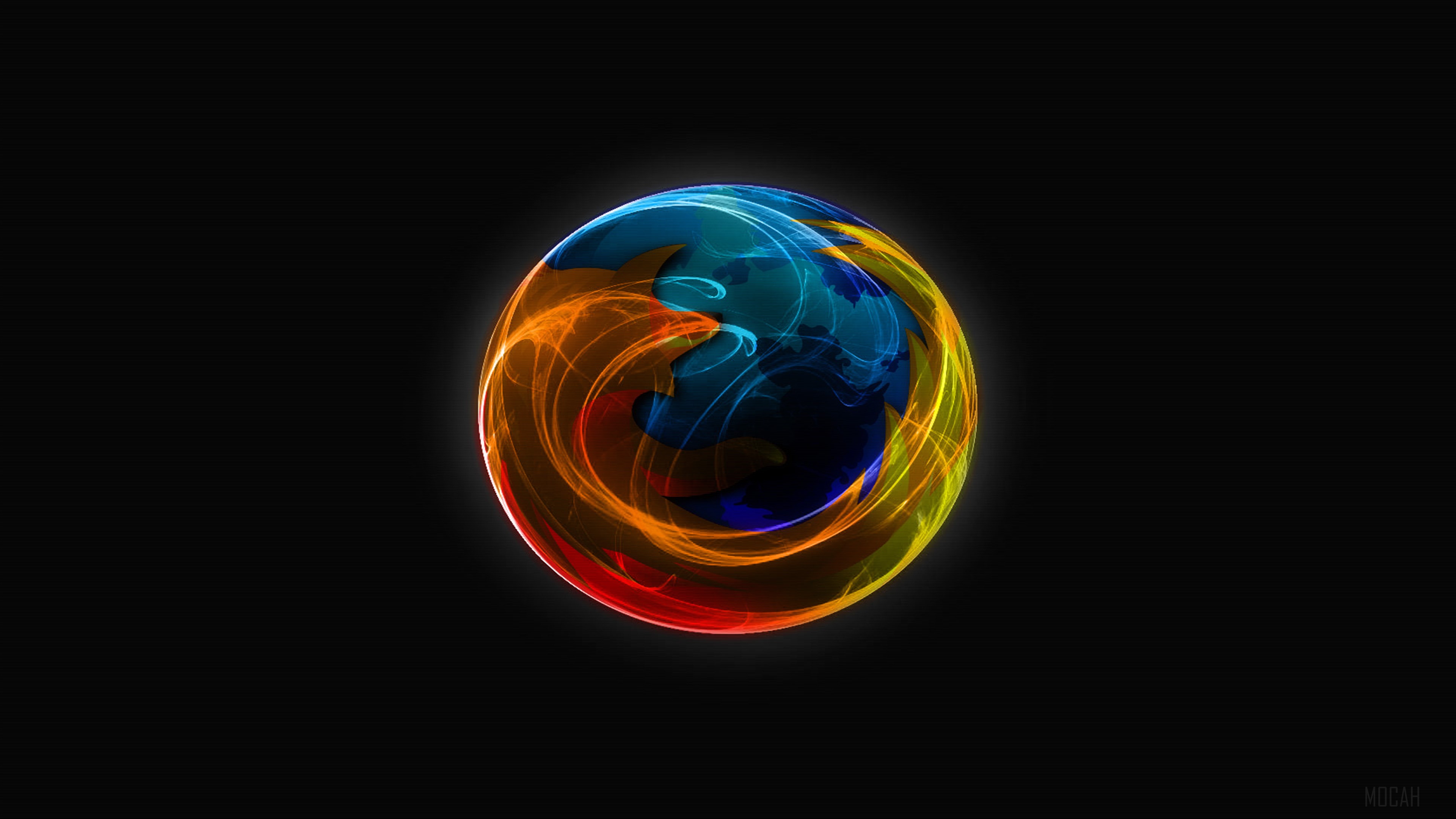 Firefox logo abstract sphere 4K HD Wallpaper