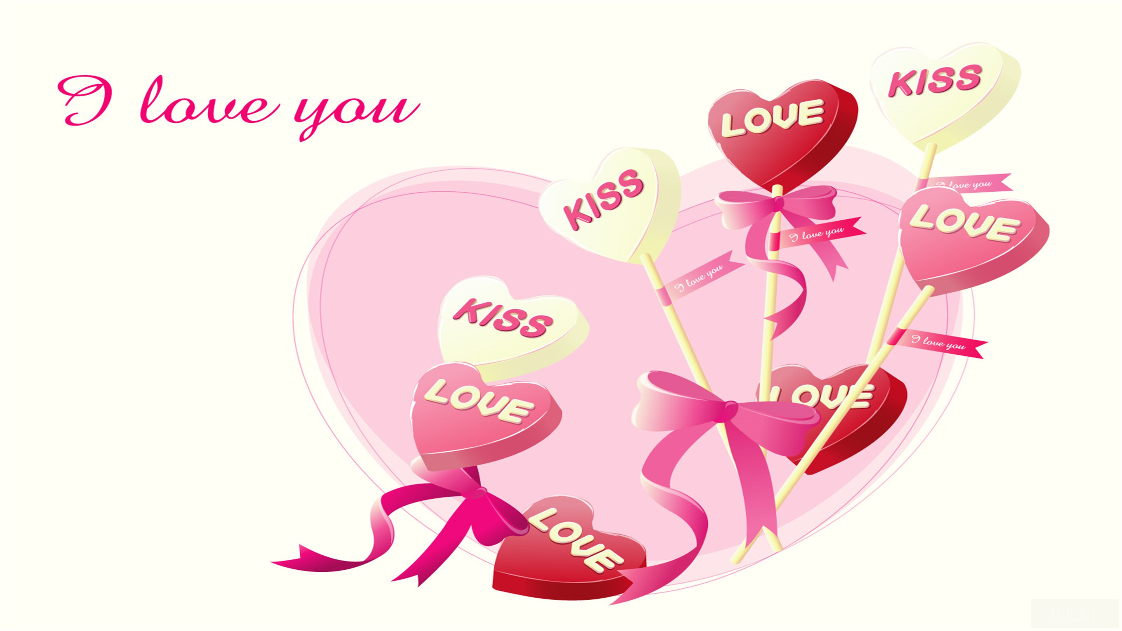 I love you heart lollipops HD Wallpaper