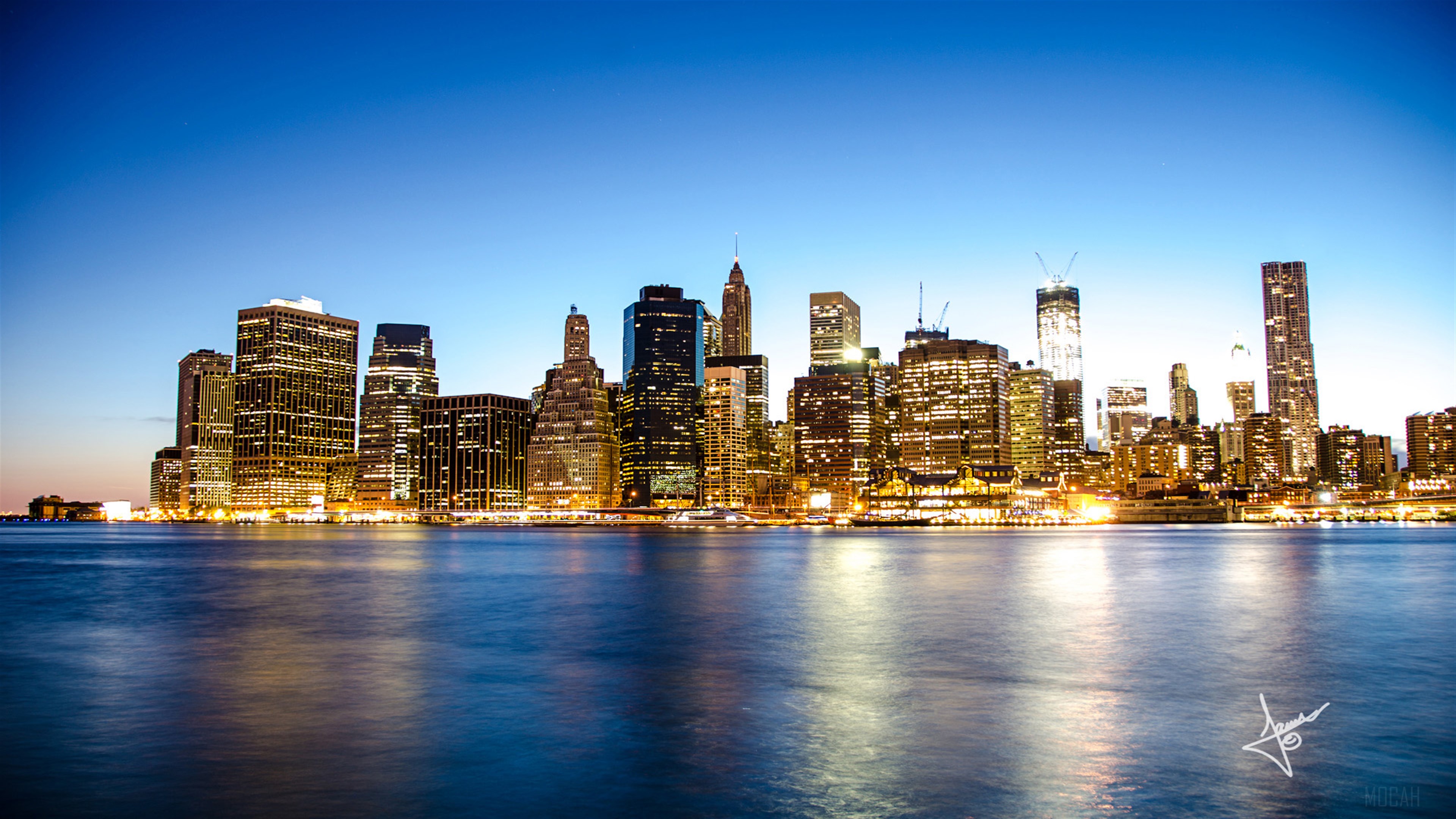 Manhattan Skyline at Dusk 4K HD Wallpaper