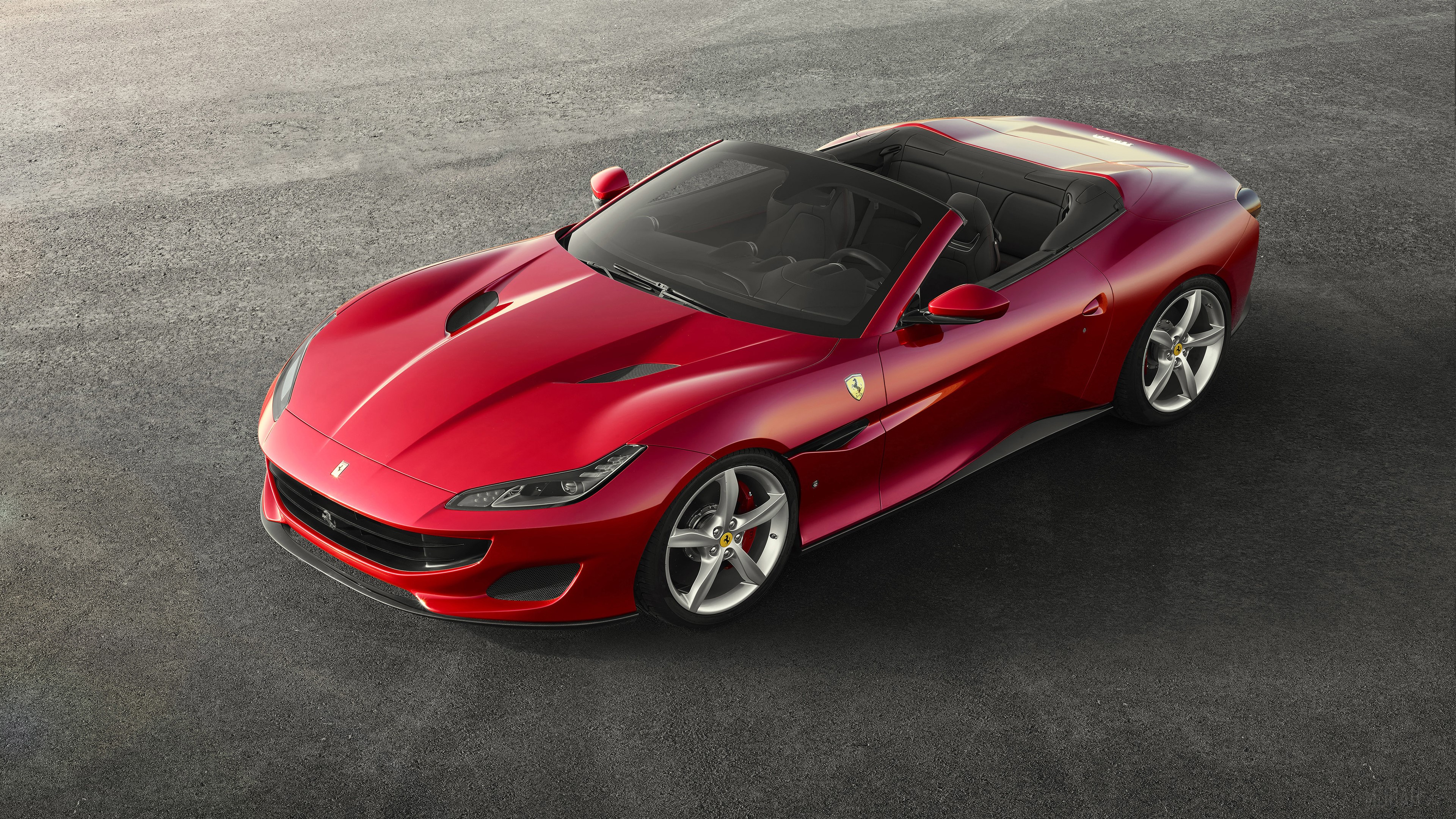 Red 2018 Ferrari Portofino Convertible HD Wallpaper