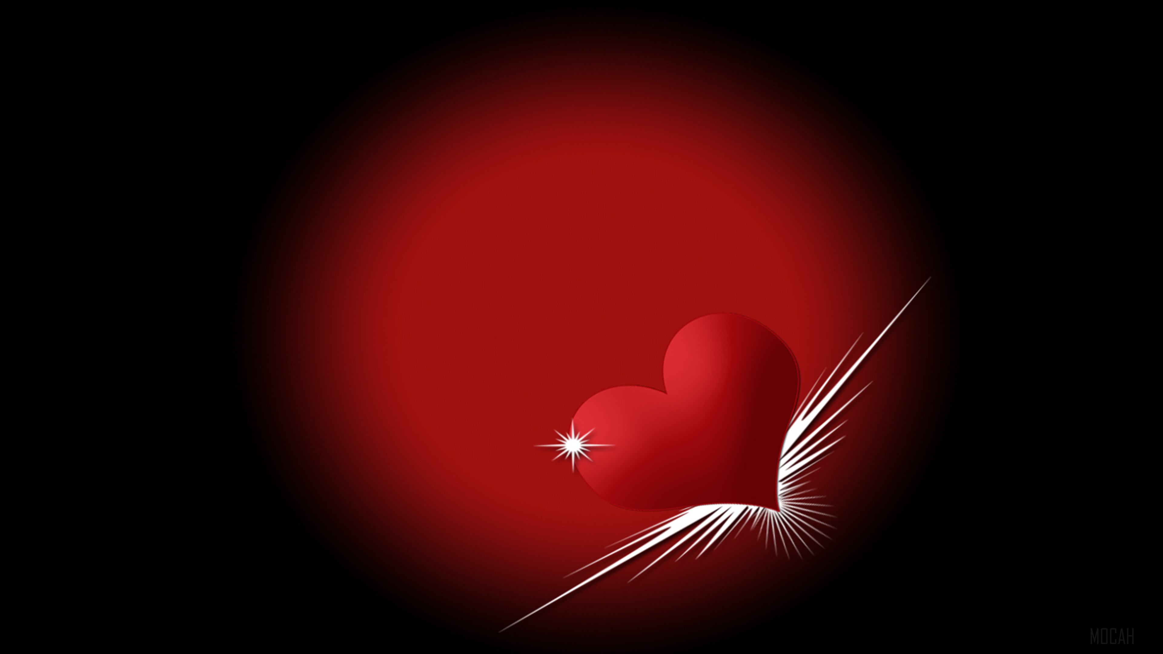 Red Heart with Sparkle and White Streaks HD Wallpaper