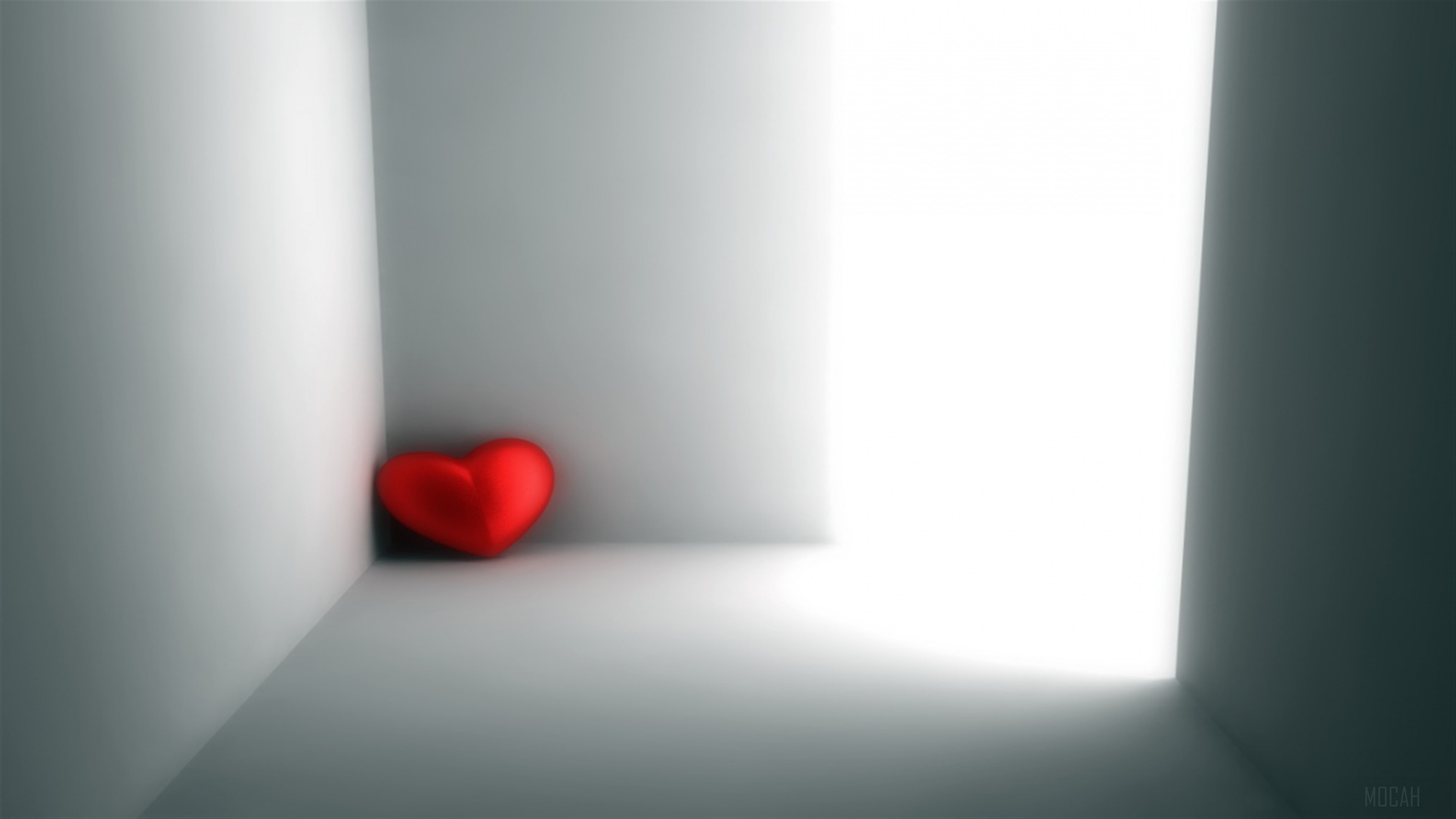 Red Heart in a Dark Corner HD Wallpaper