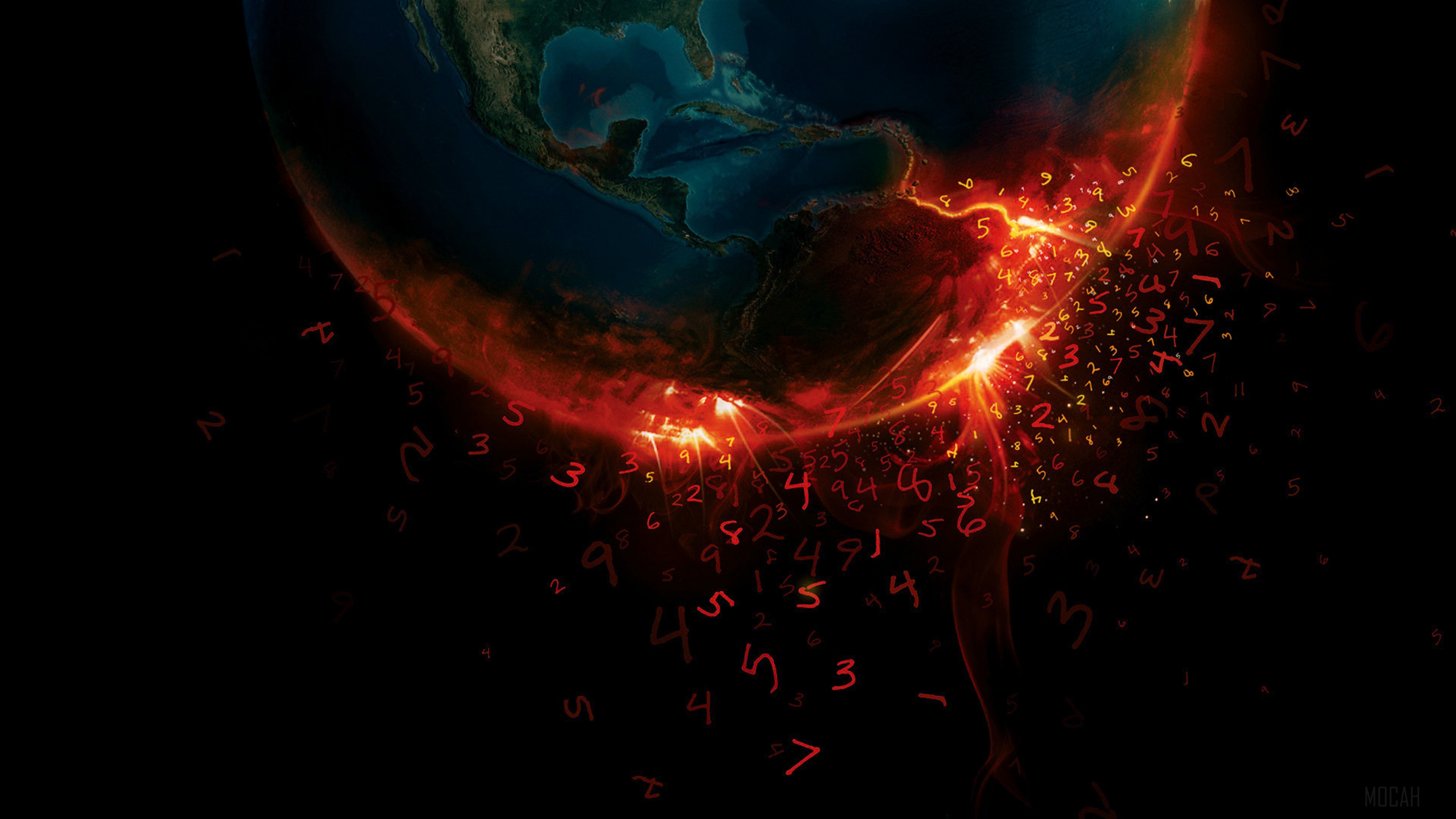 Earth Burning with Digits 4K HD Wallpaper