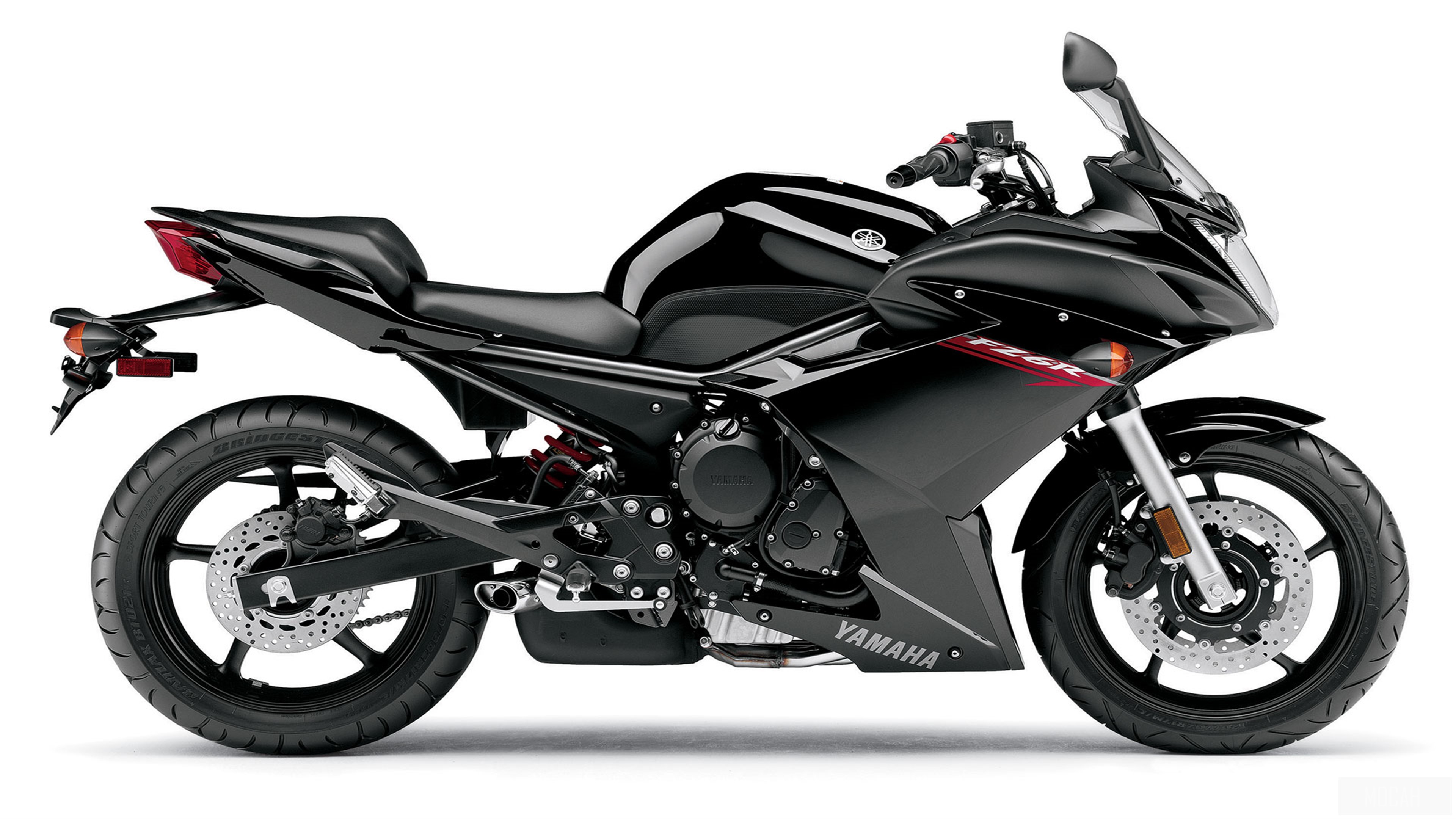 Black Yamaha FZ6R Motorcycle 4K HD Wallpaper