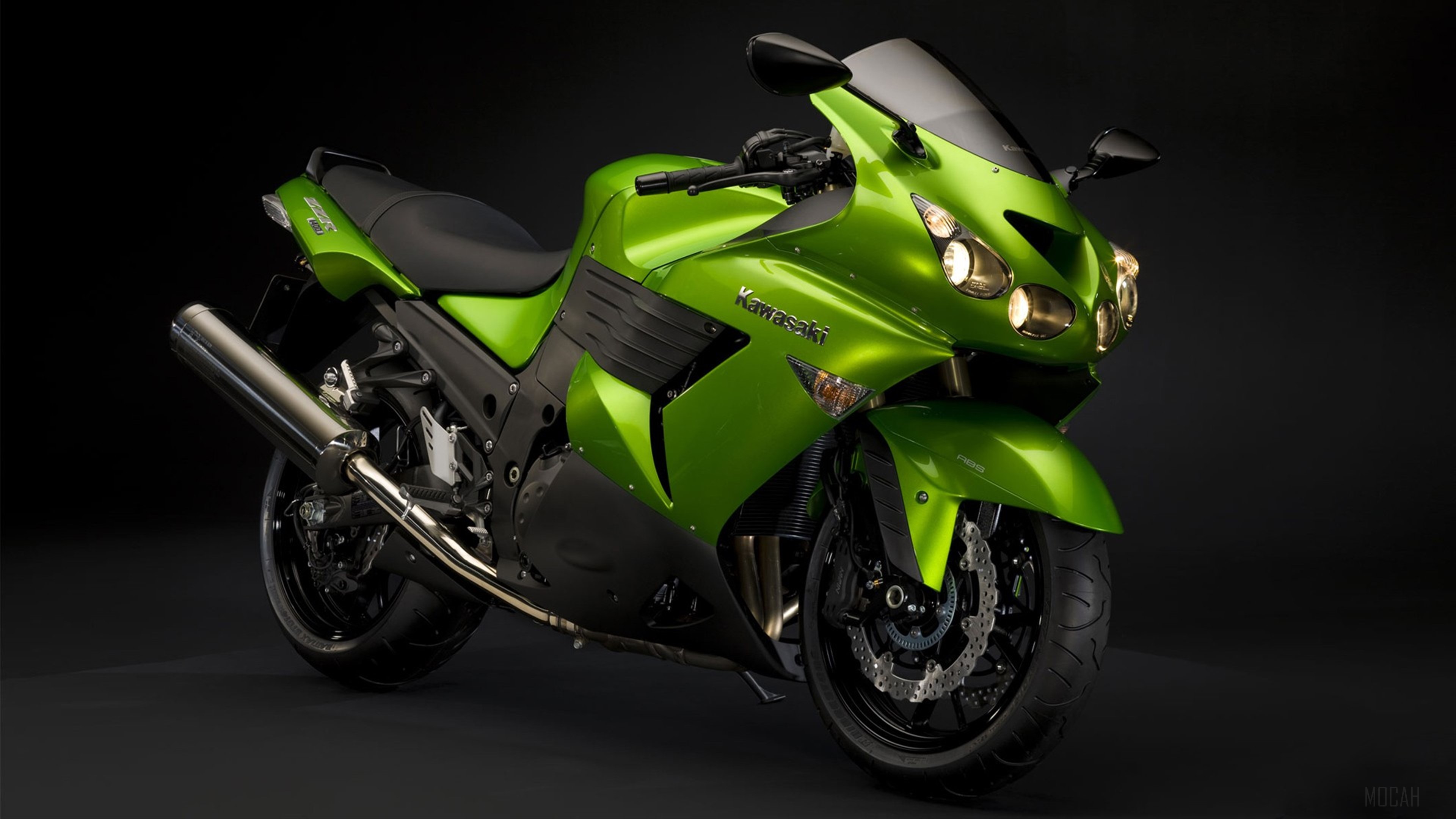 Green Kawasaki Motorcycle HD Wallpaper