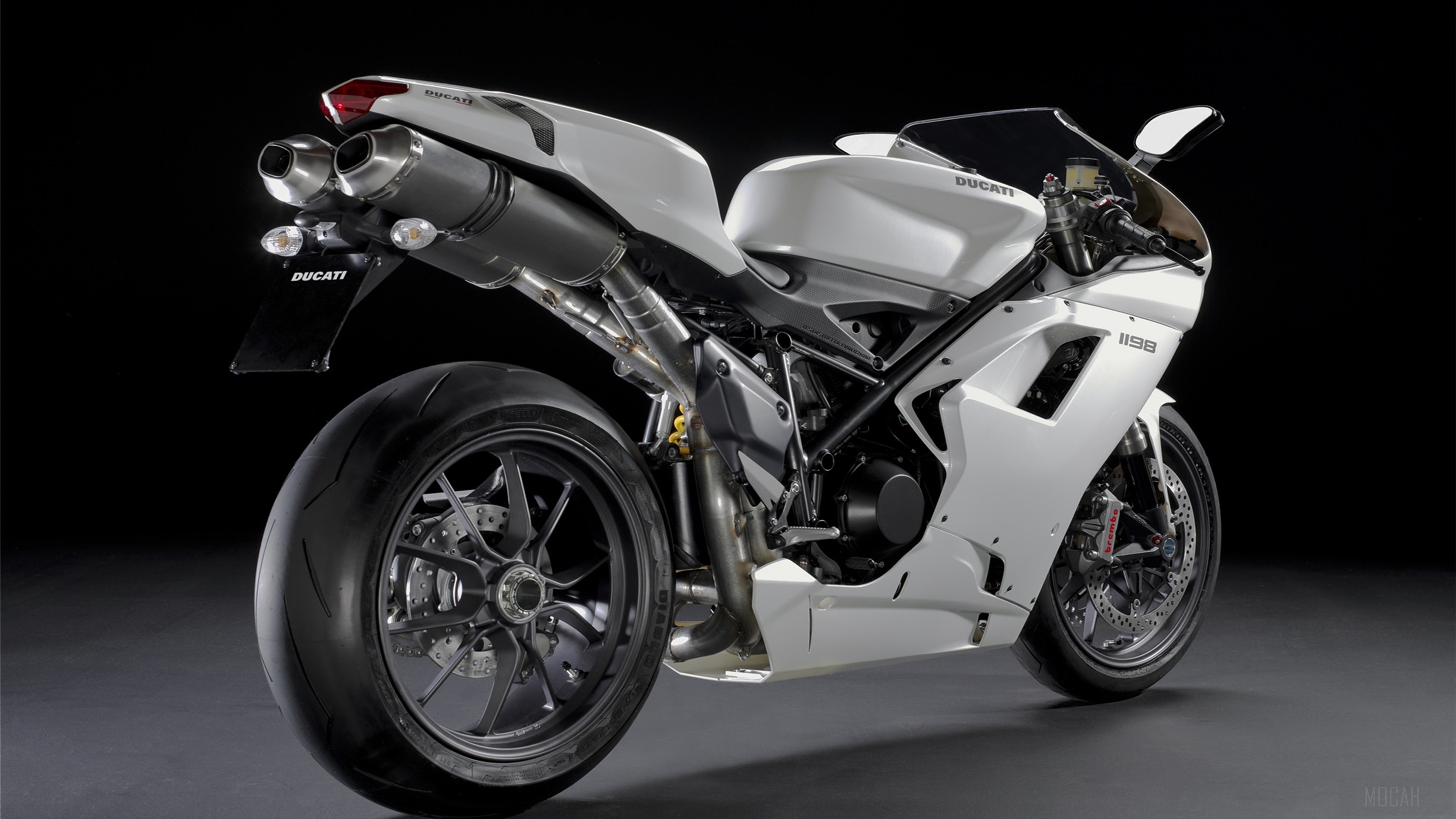 White Ducati 1198 Motorcycle 4K HD Wallpaper