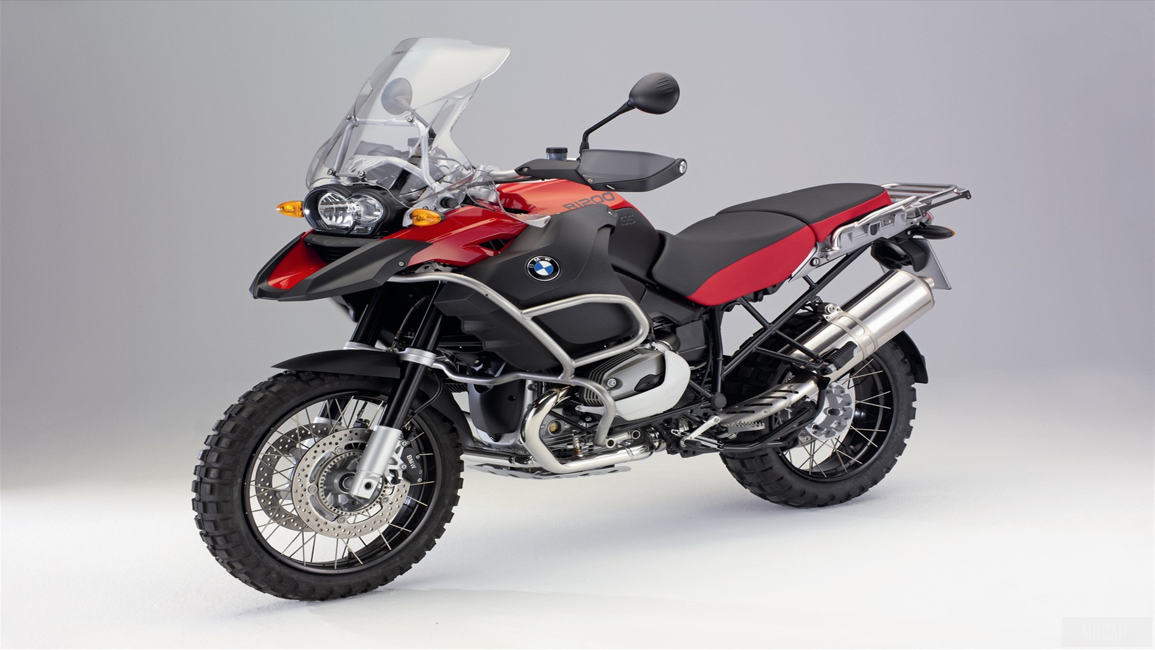 Red BMW R 1200 GS Motorcycle 4K HD Wallpaper