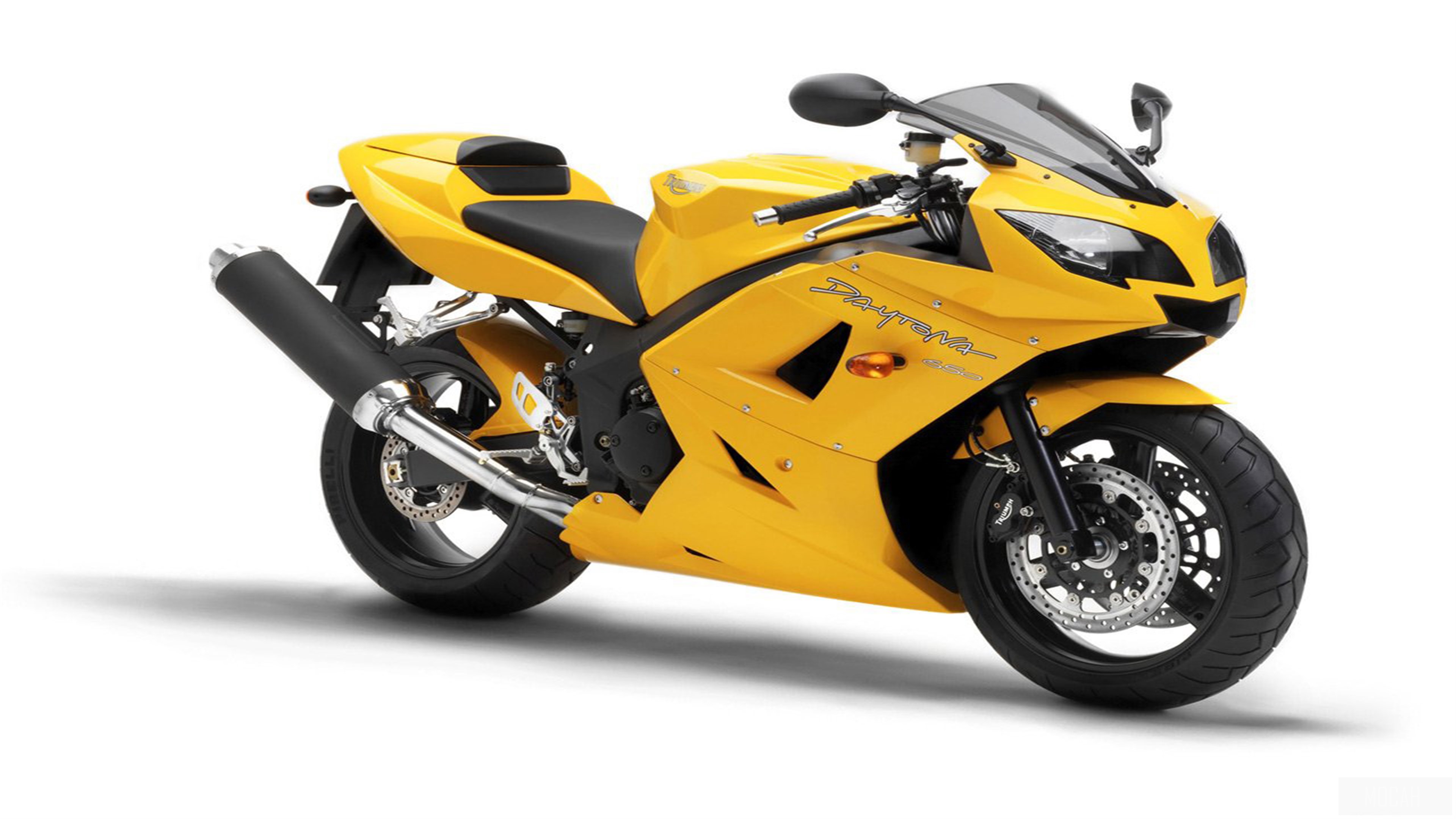 Yellow Triumph Daytona Motorcycle 4K HD Wallpaper
