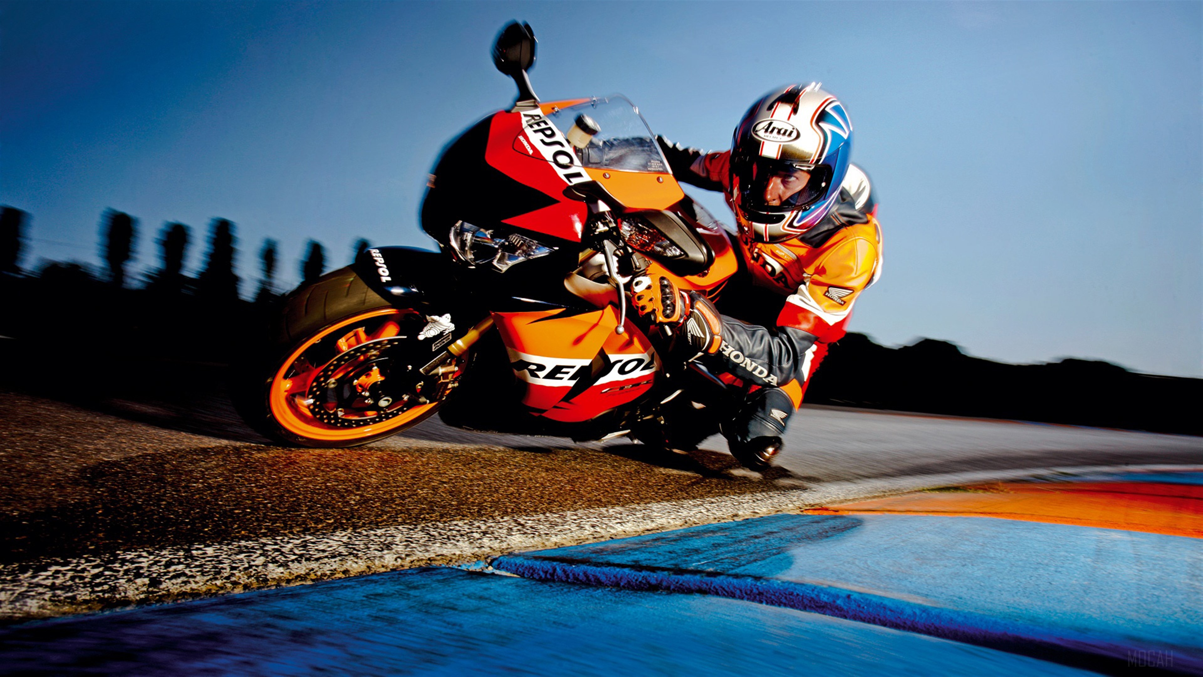 Honda Repsol Motorcycle Racer on Track 4K HD Wallpaper