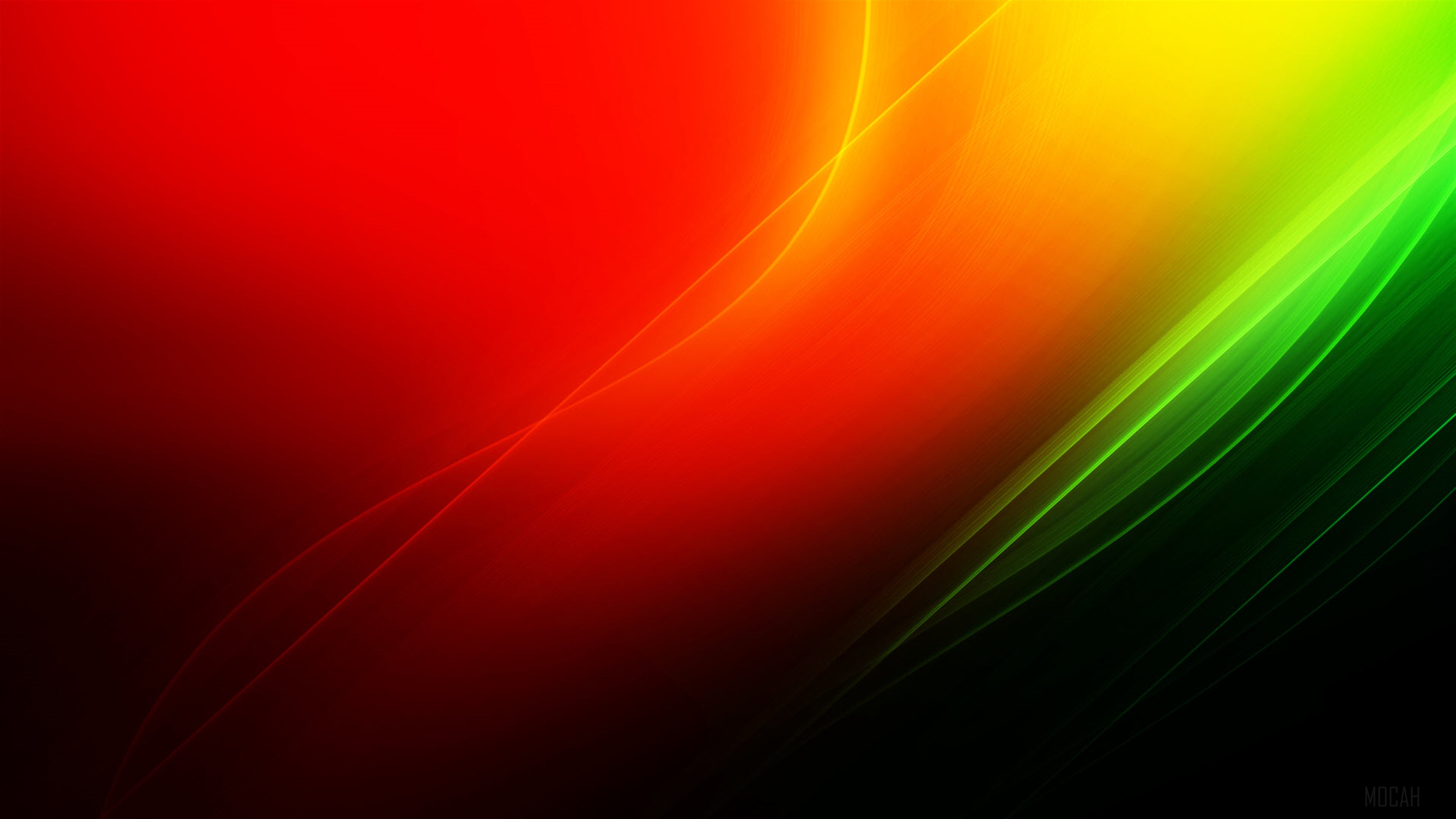 Abstract Red, Yellow, and Green Light Streaks 4K HD Wallpaper