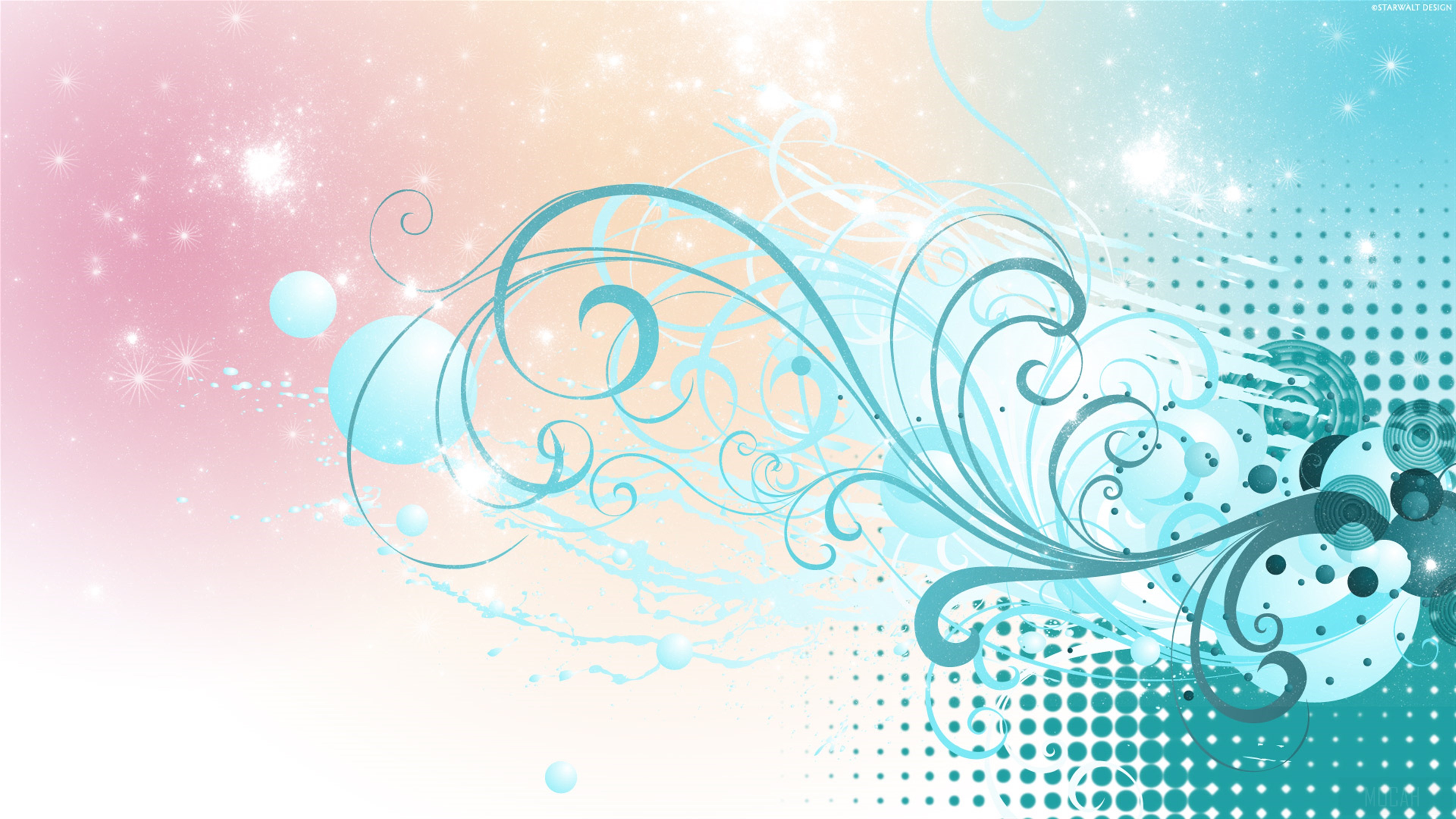 Abstract Swirls and Dots 4K HD Wallpaper