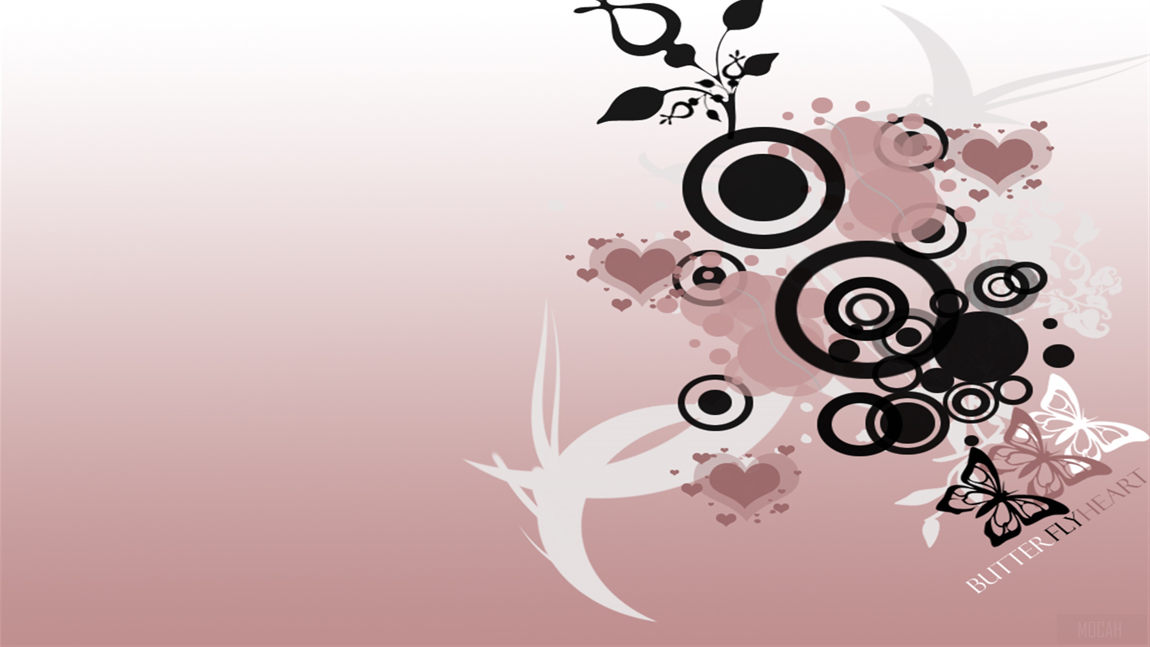 Butterfly Heart Vector HD Wallpaper