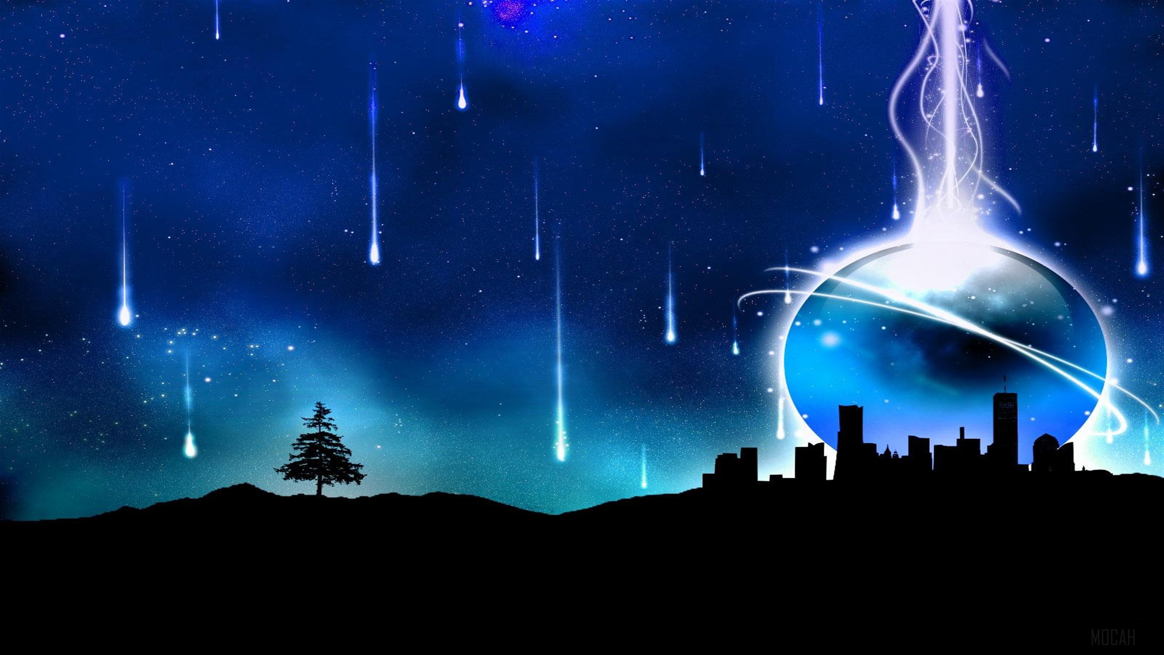 Abstract Blue City 4K HD Wallpaper