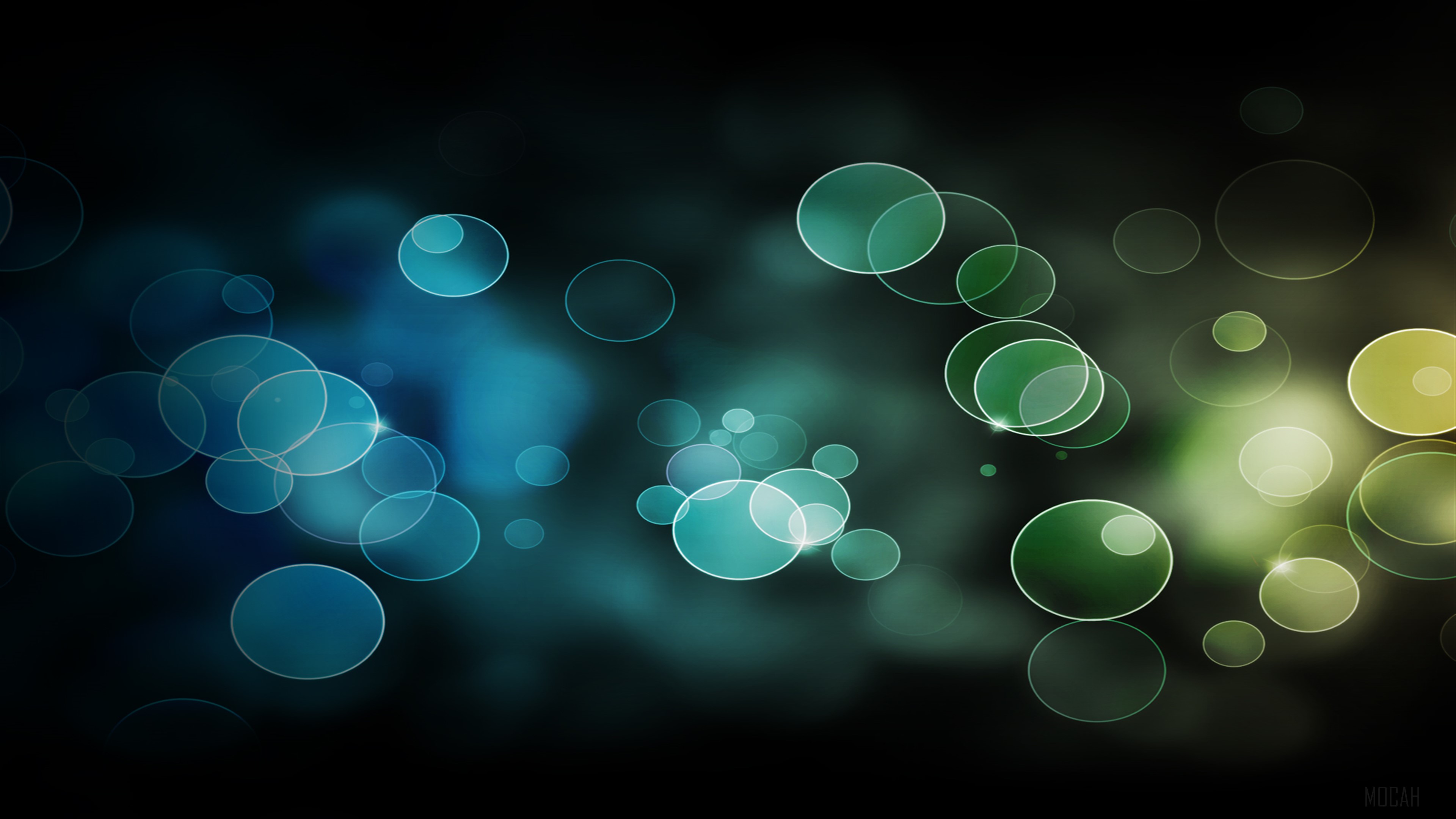 Blue and Green Bokeh Circles 4K HD Wallpaper