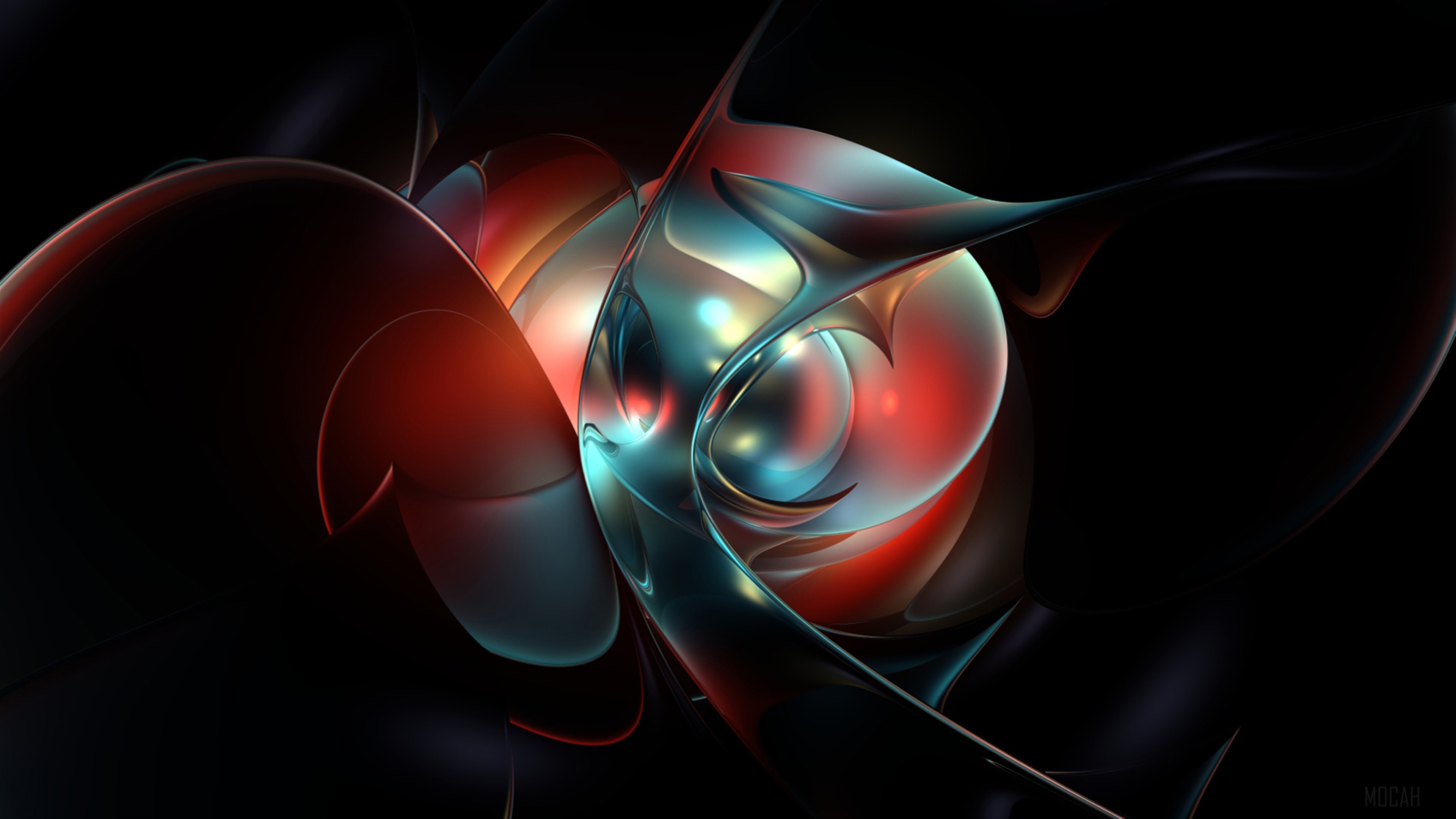 Abstract Red and Blue Swirls 4K HD Wallpaper