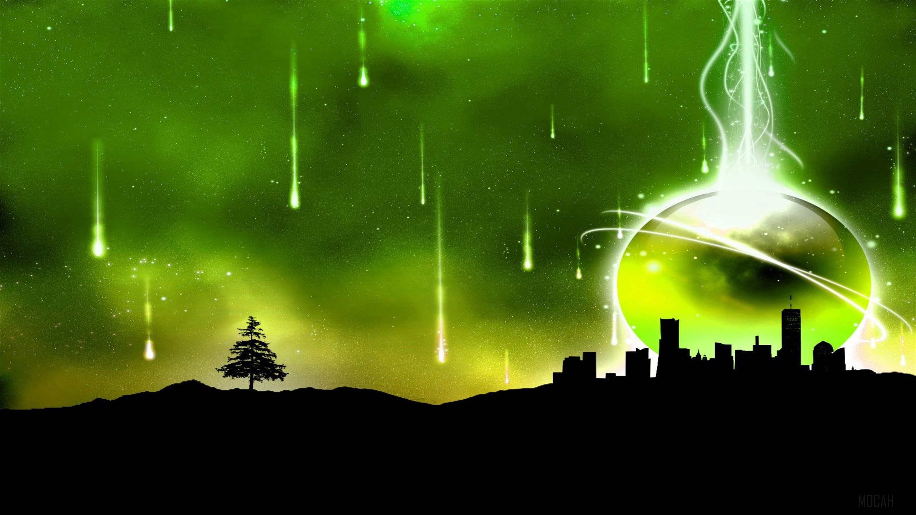 Green Abstract City HD Wallpaper