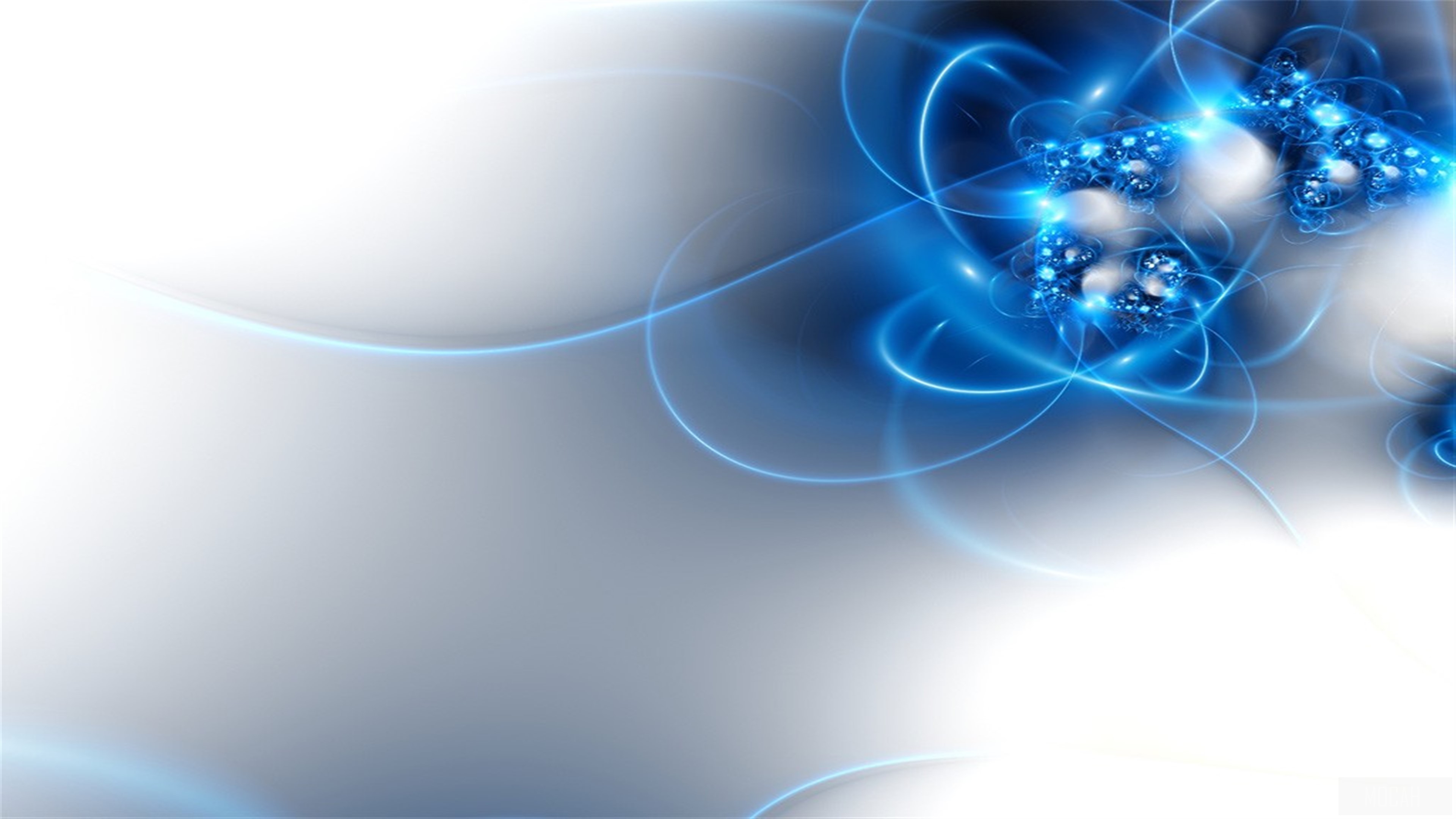 Blue Abstract Fractal Swirls 4K HD Wallpaper