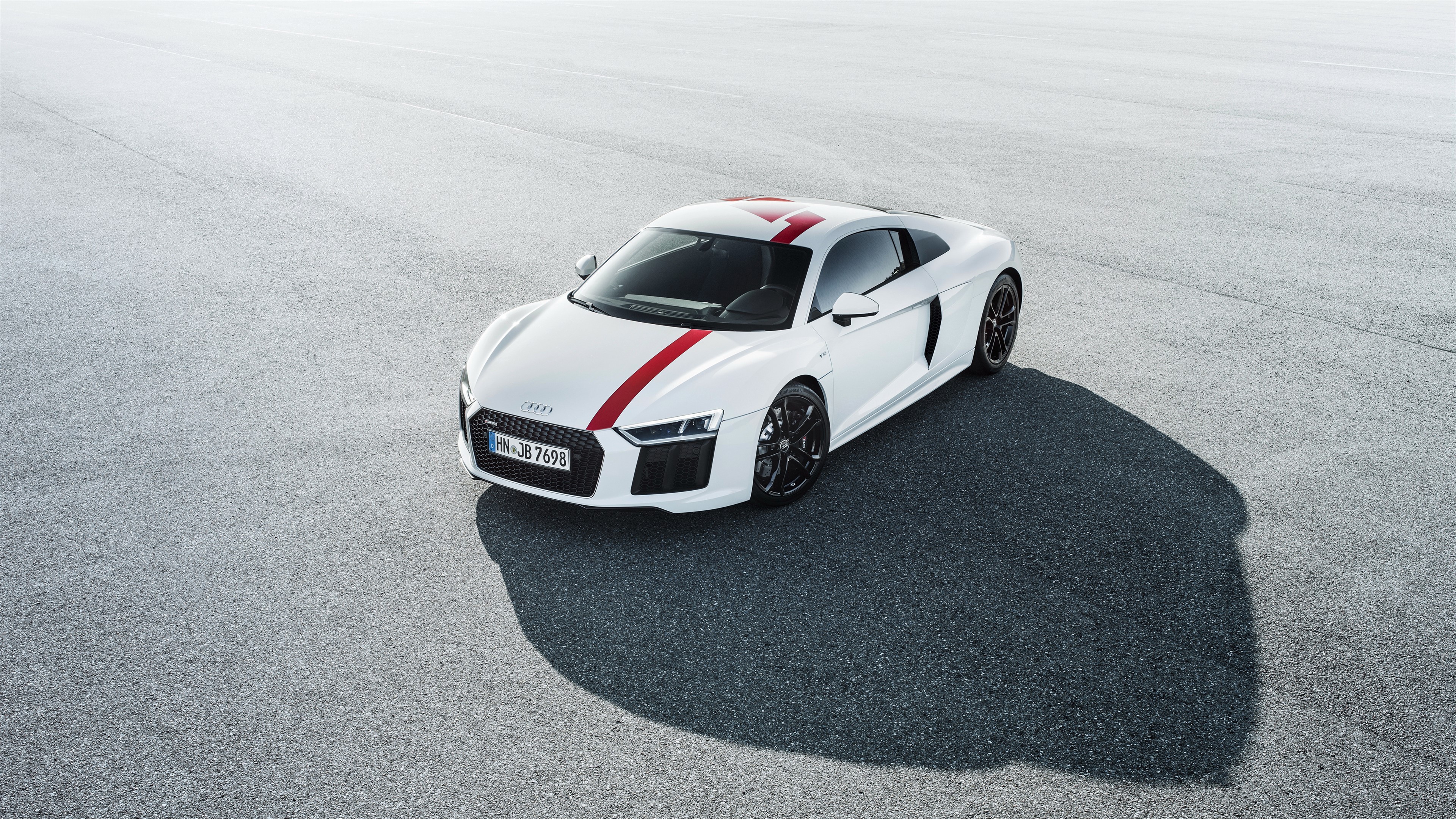 White Audi R8 V10 RWS 2018 4K HD Wallpaper