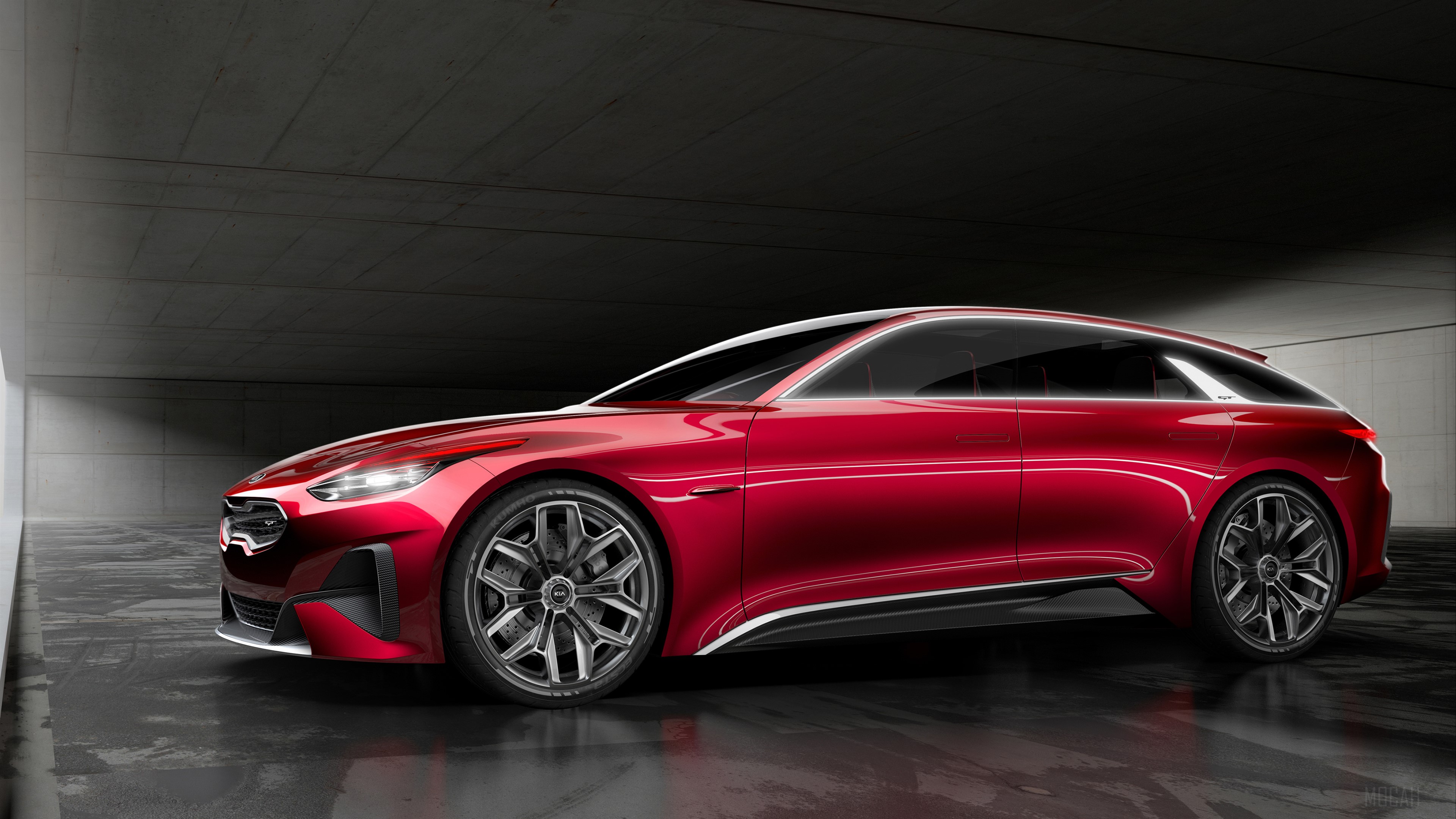 Red Kia Proceed Concept car 4K HD Wallpaper