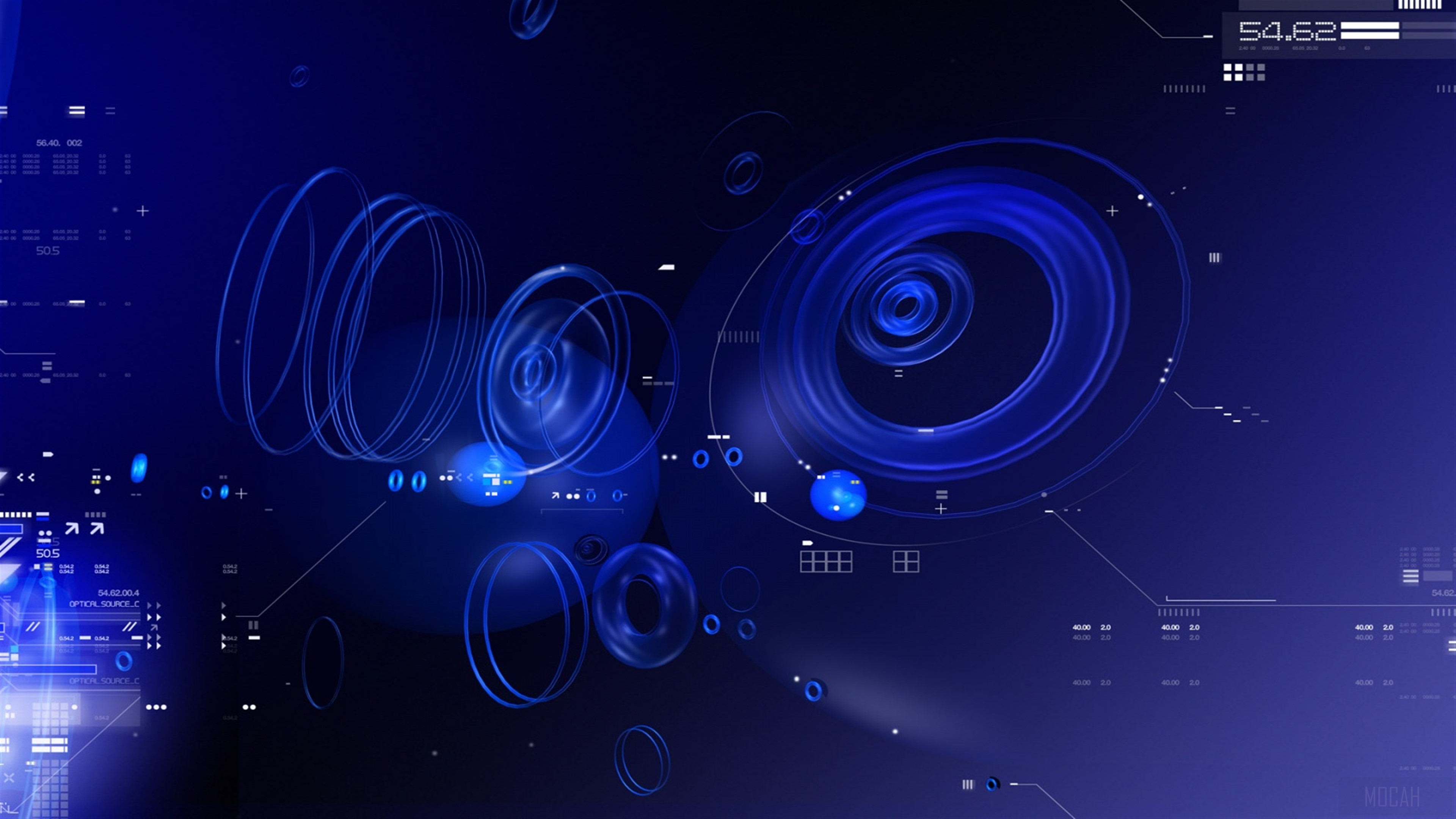 Blue Tech Circles HD Wallpaper