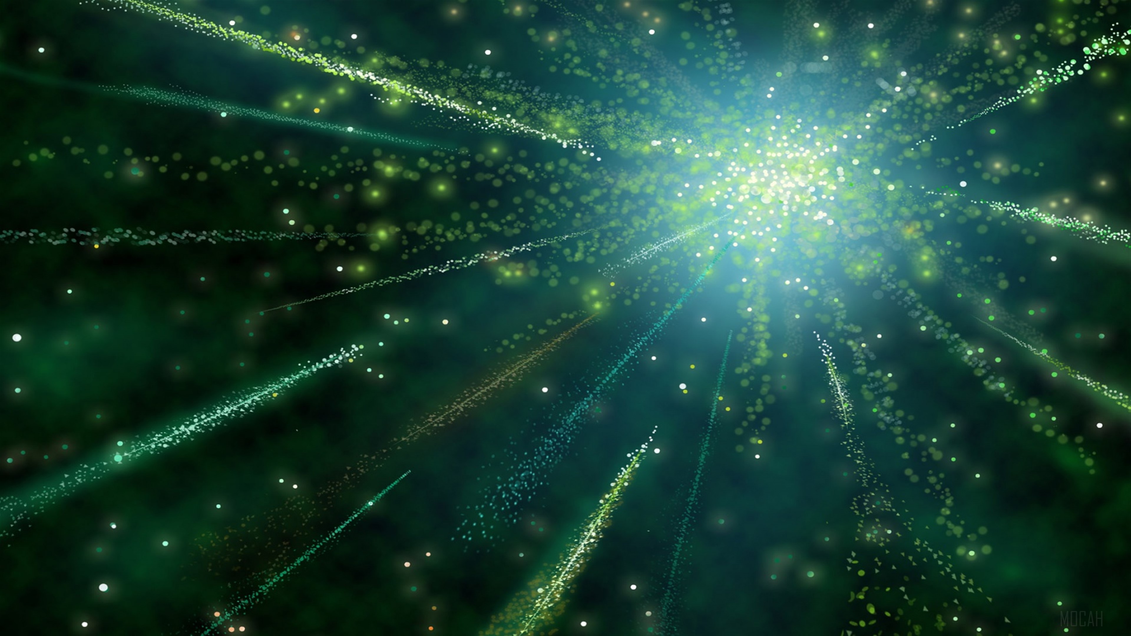 Green Fireworks Xplosion 4K HD Wallpaper