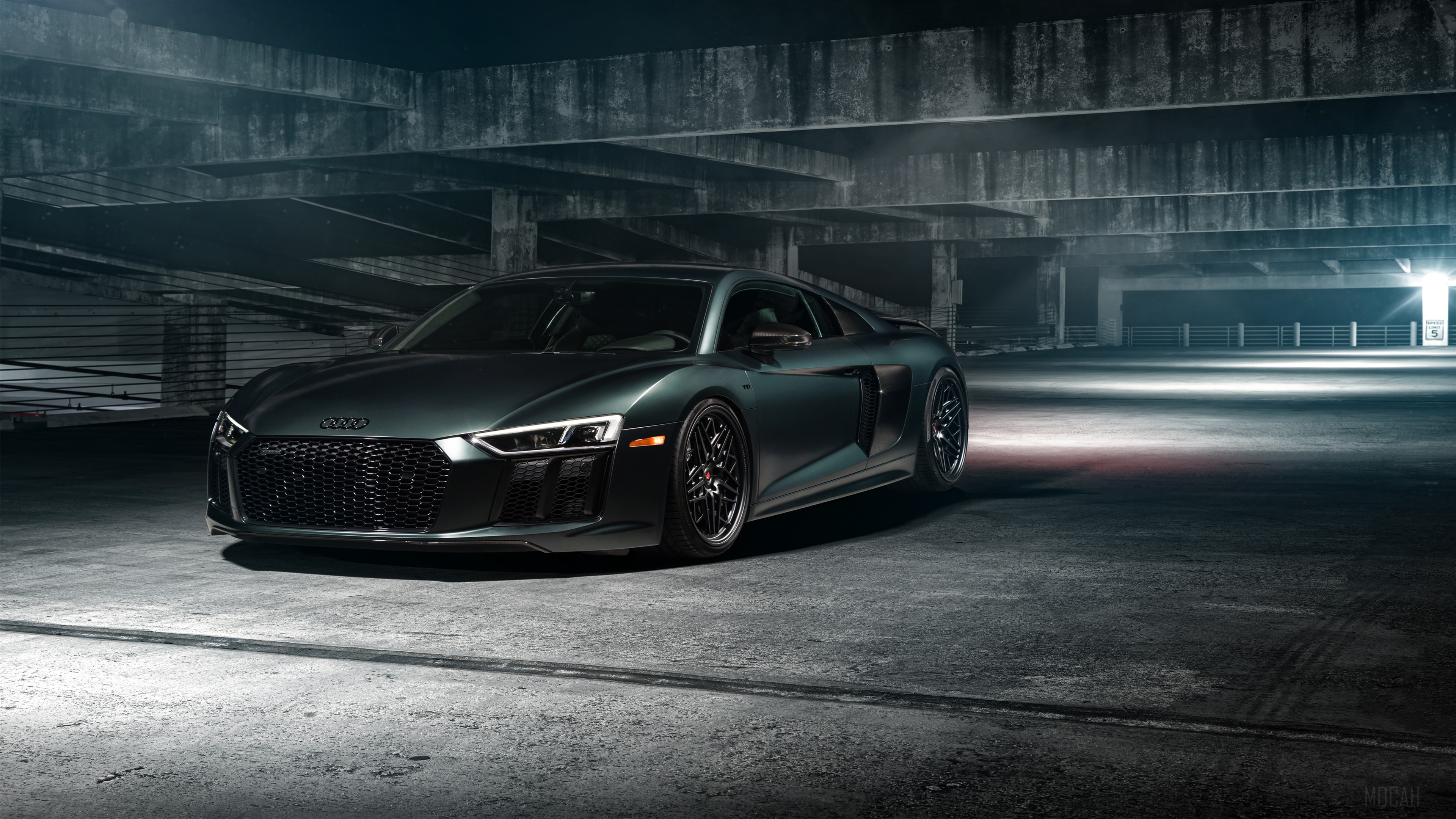 Audi R8 on Vossen Wheels HD Wallpaper