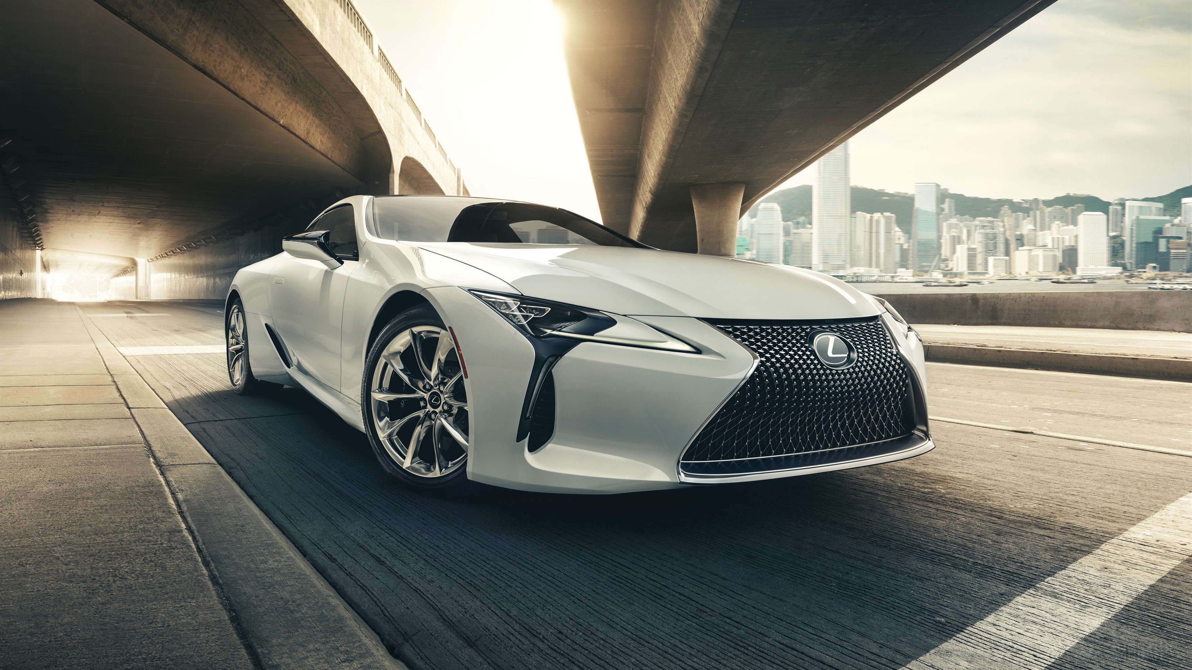 White 2017 Lexus LC500 4K HD Wallpaper