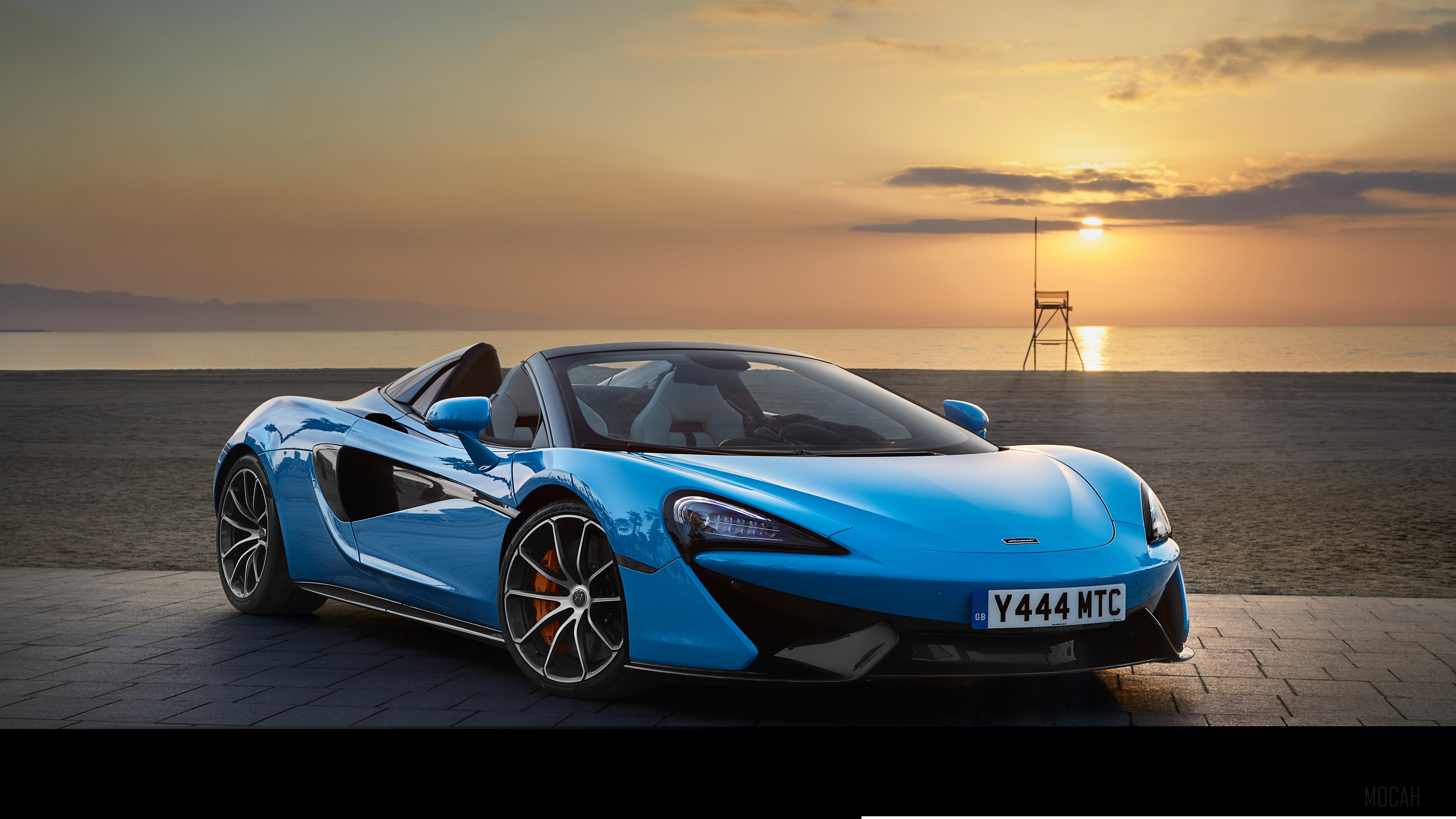 Blue McLaren 570S Spider 4K HD Wallpaper