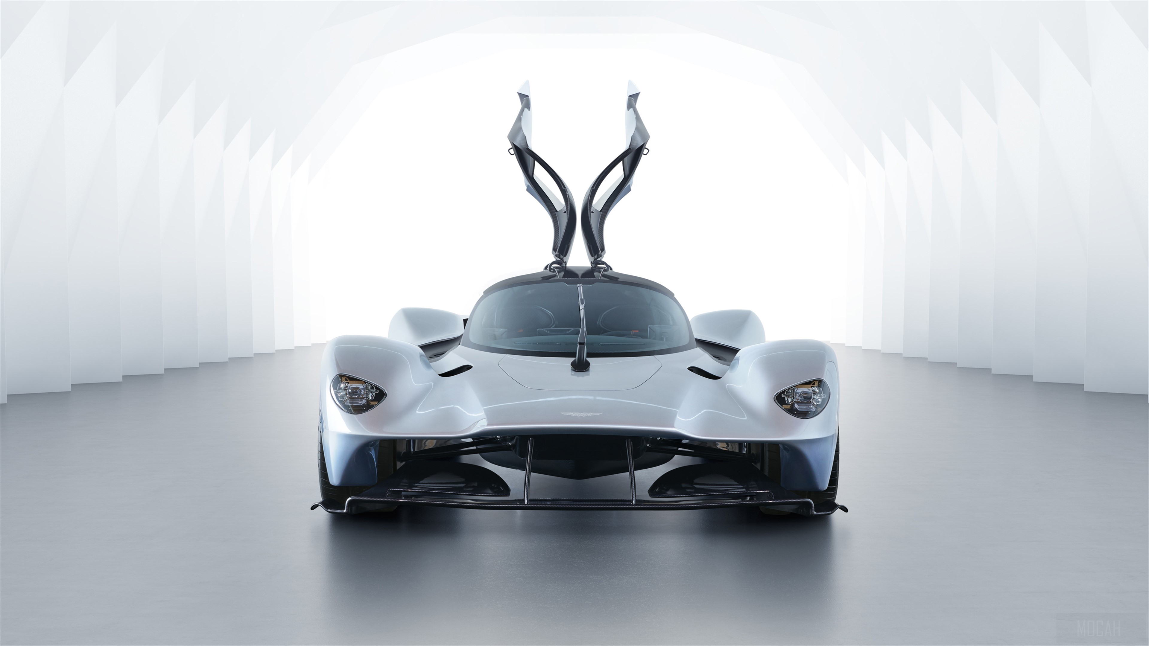 Aston Martin Valkyrie with butterfly doors open HD Wallpaper