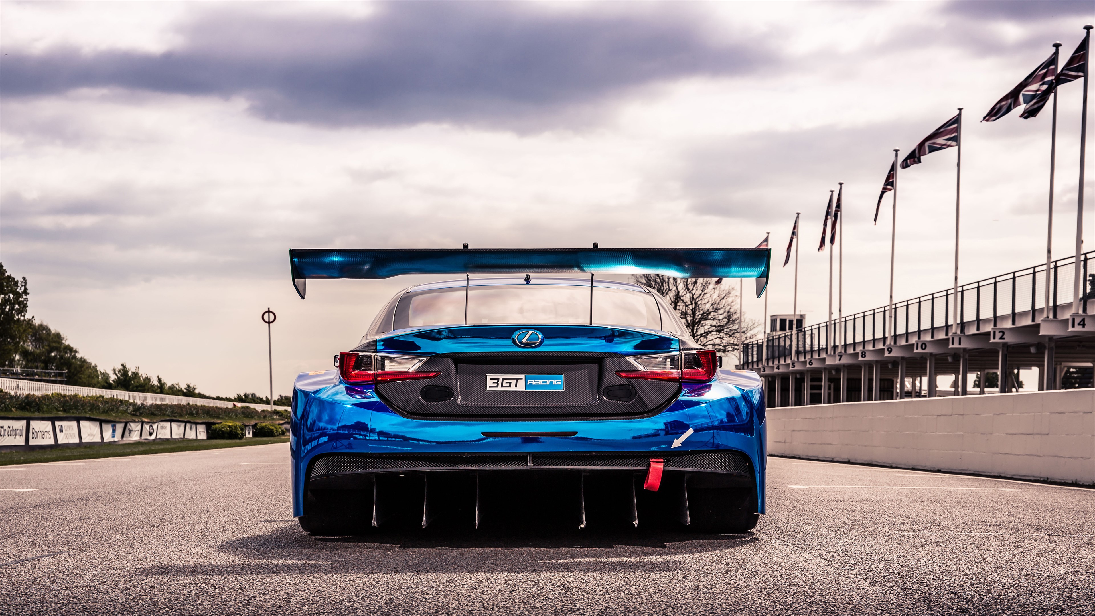2017 Lexus RC F GT3 race car on track HD Wallpaper