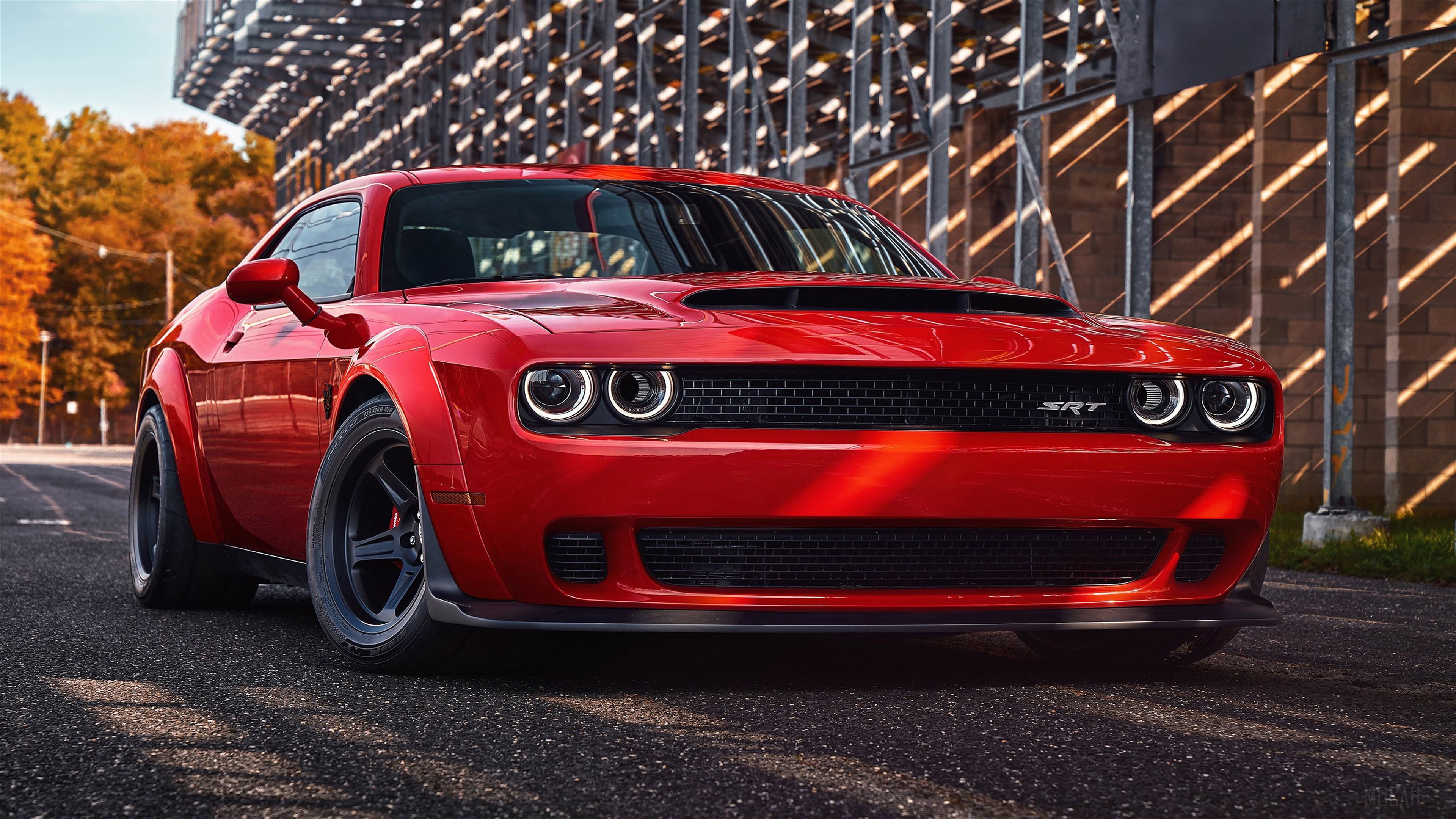 Red 2018 Dodge Challenger SRT Demon 4K HD Wallpaper