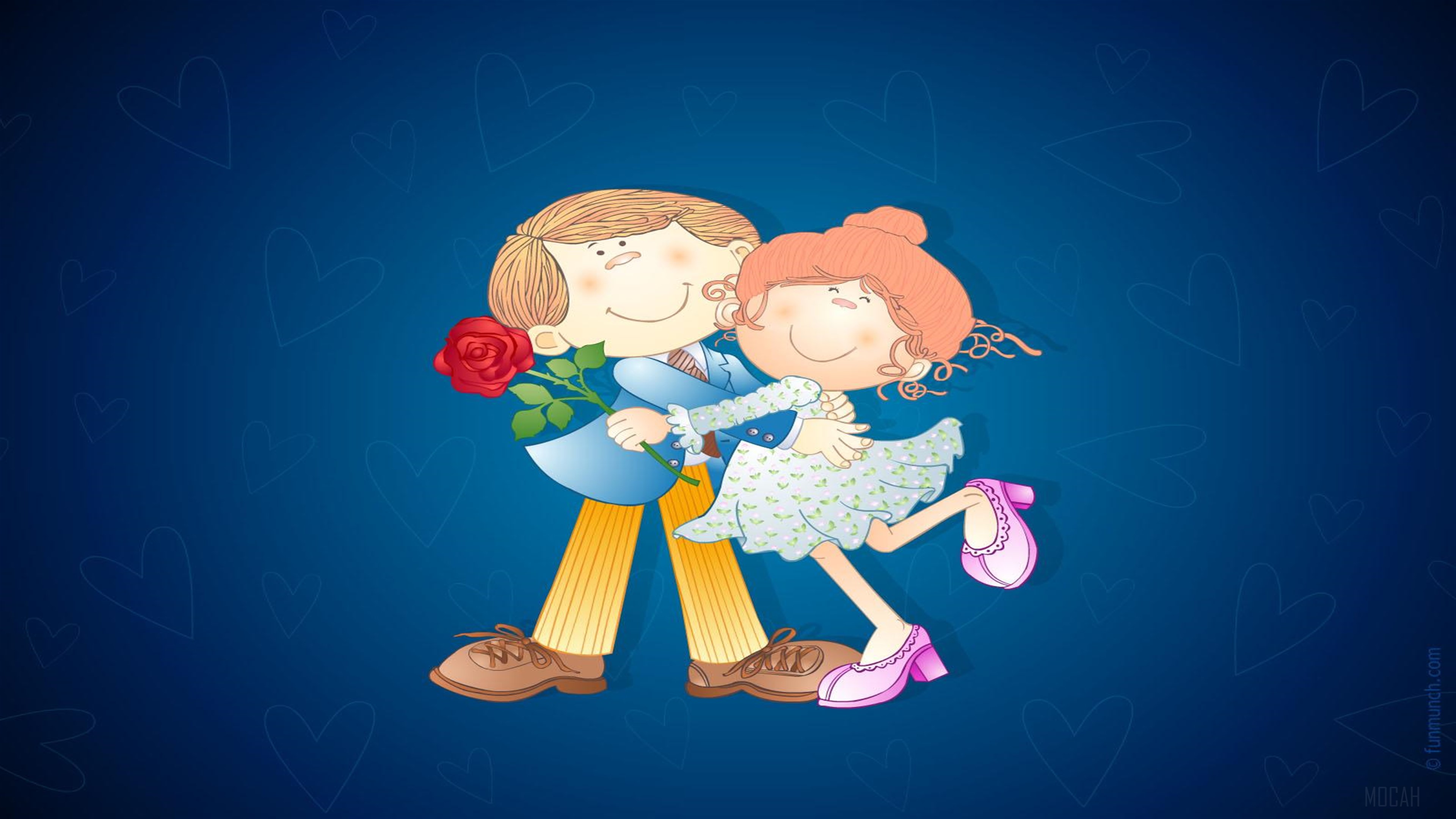 Love Couple with Rose HD Wallpaper