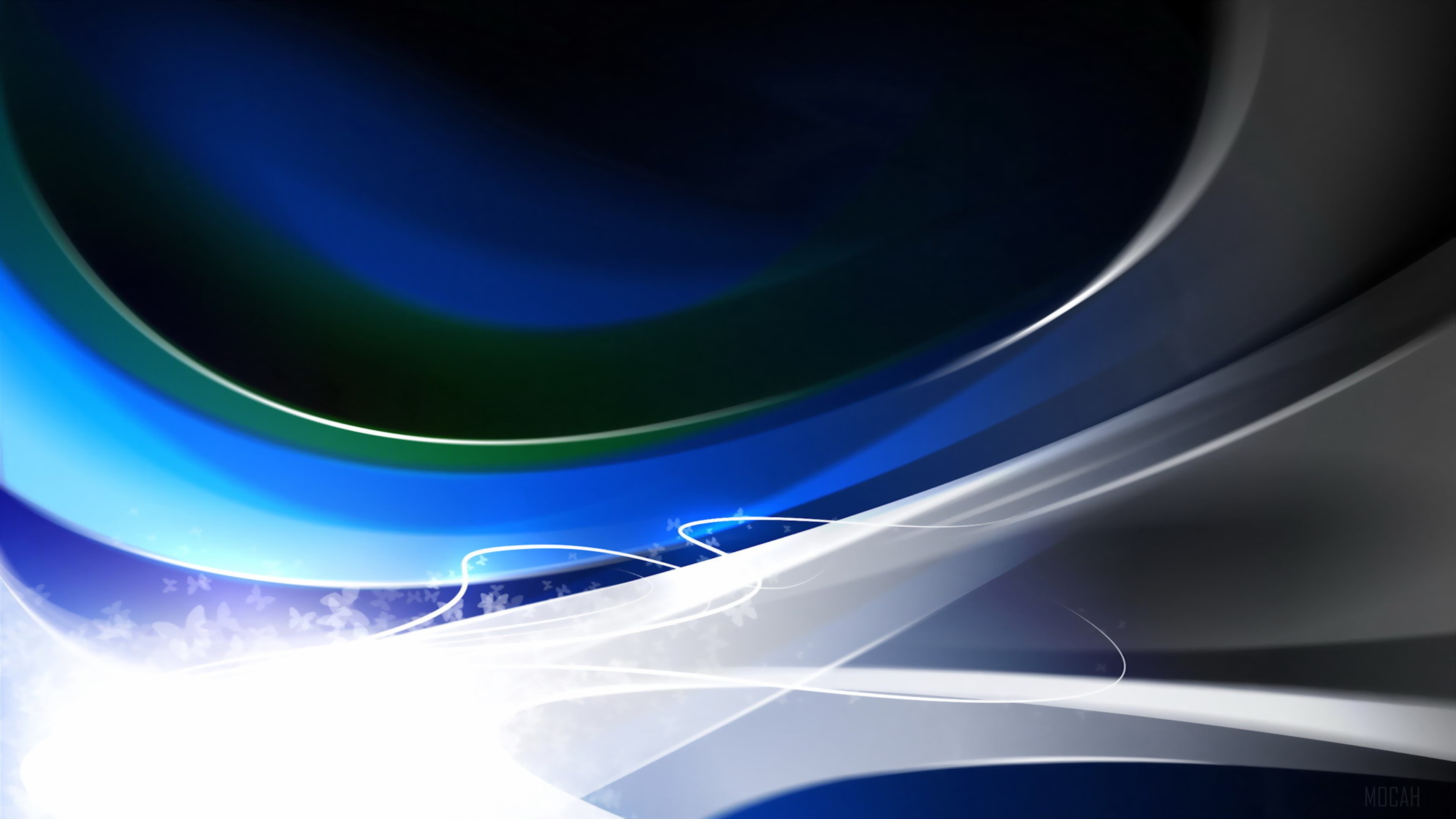 Abstract Blue and White Swirls 4K HD Wallpaper