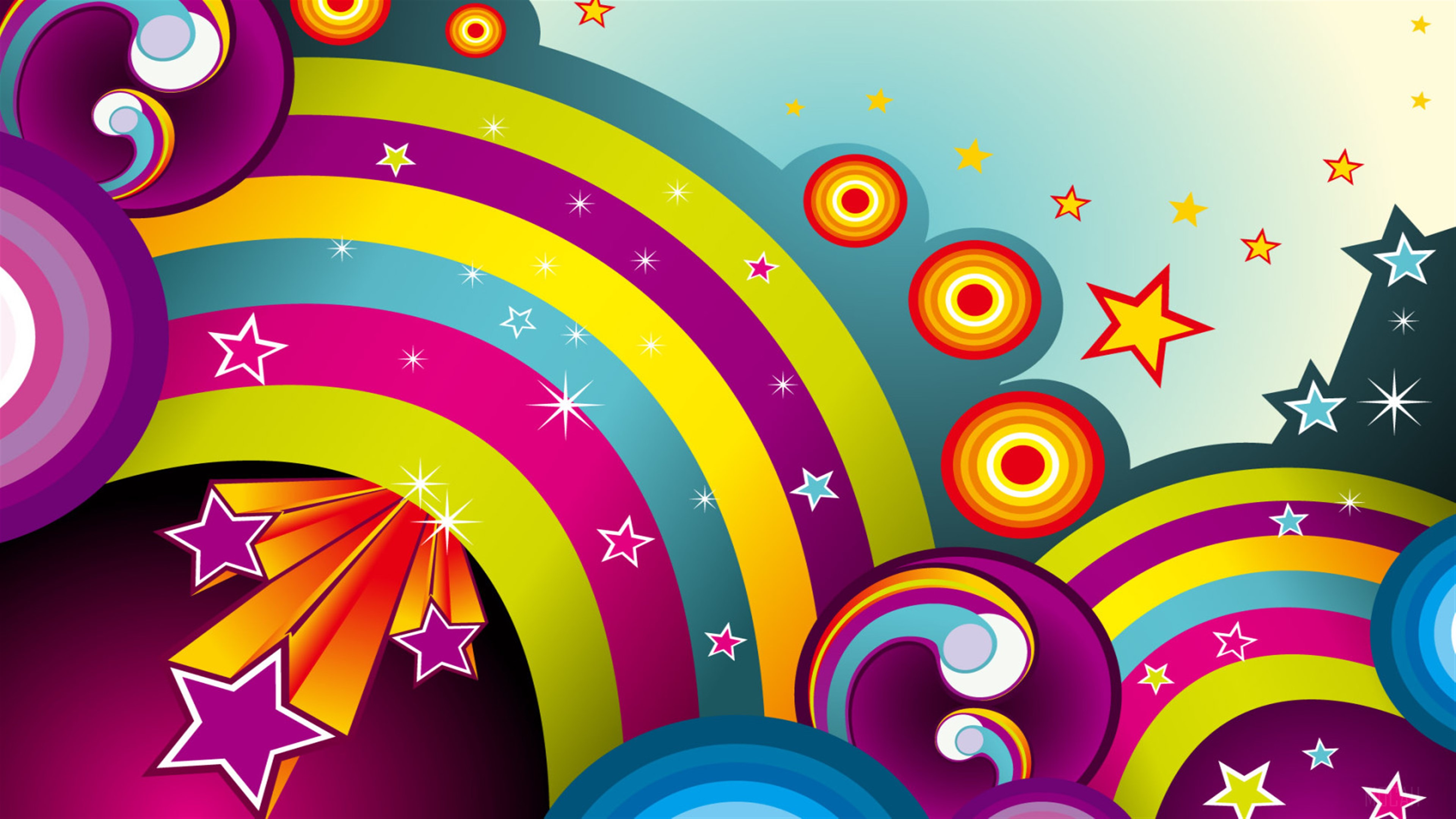 Vector Rainbows HD Wallpaper