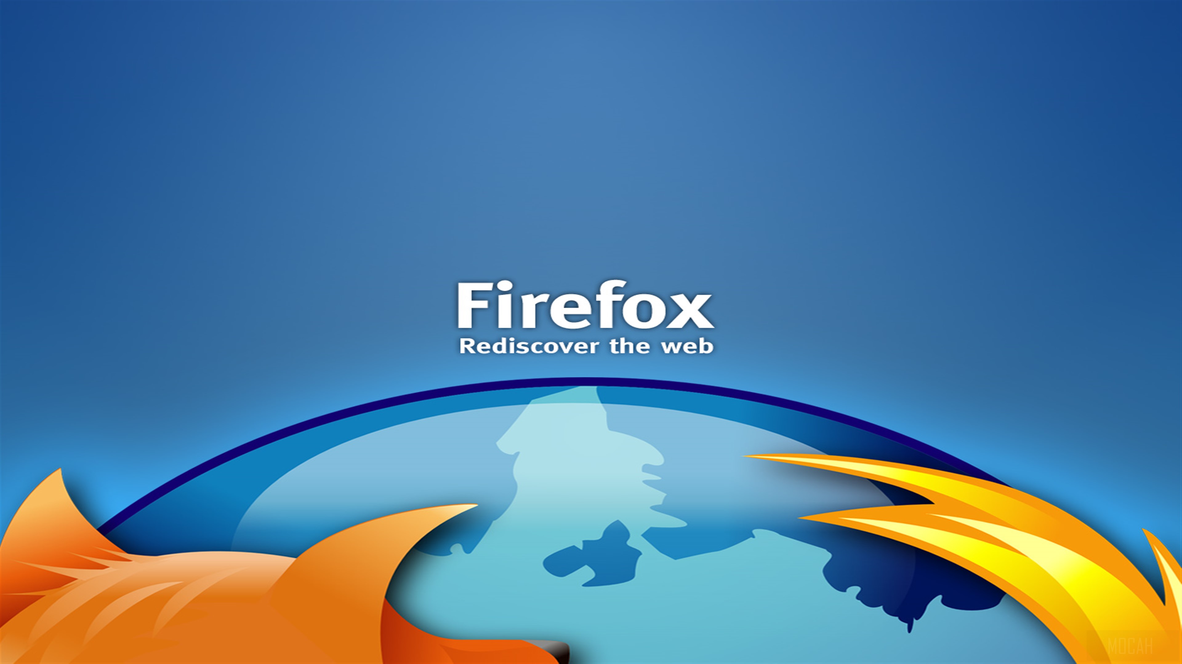 Firefox Logo with Earth and Fox Tail 4K HD Wallpaper