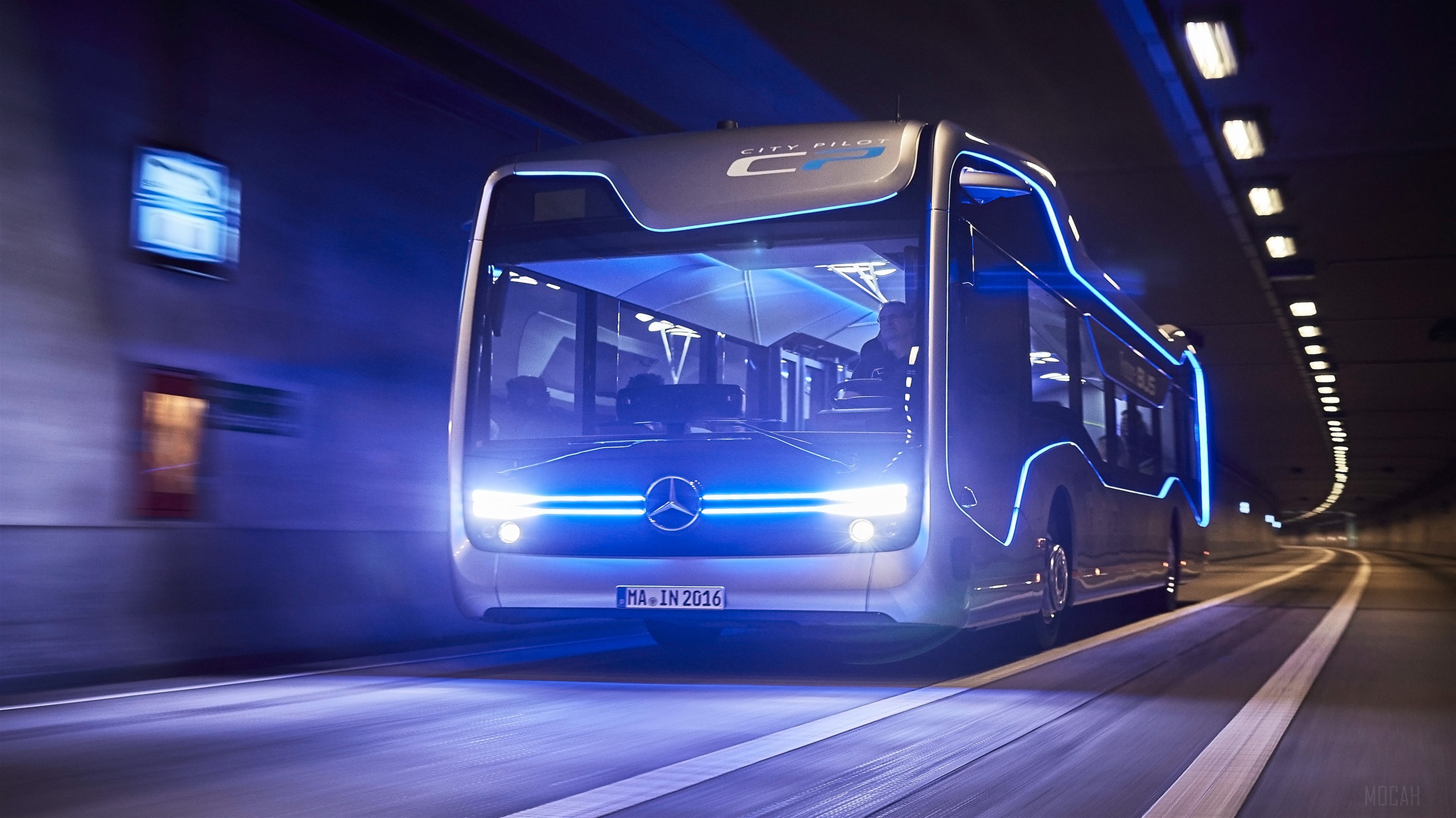 Mercedes Benz Future Bus City Pilot 2016 4K HD Wallpaper