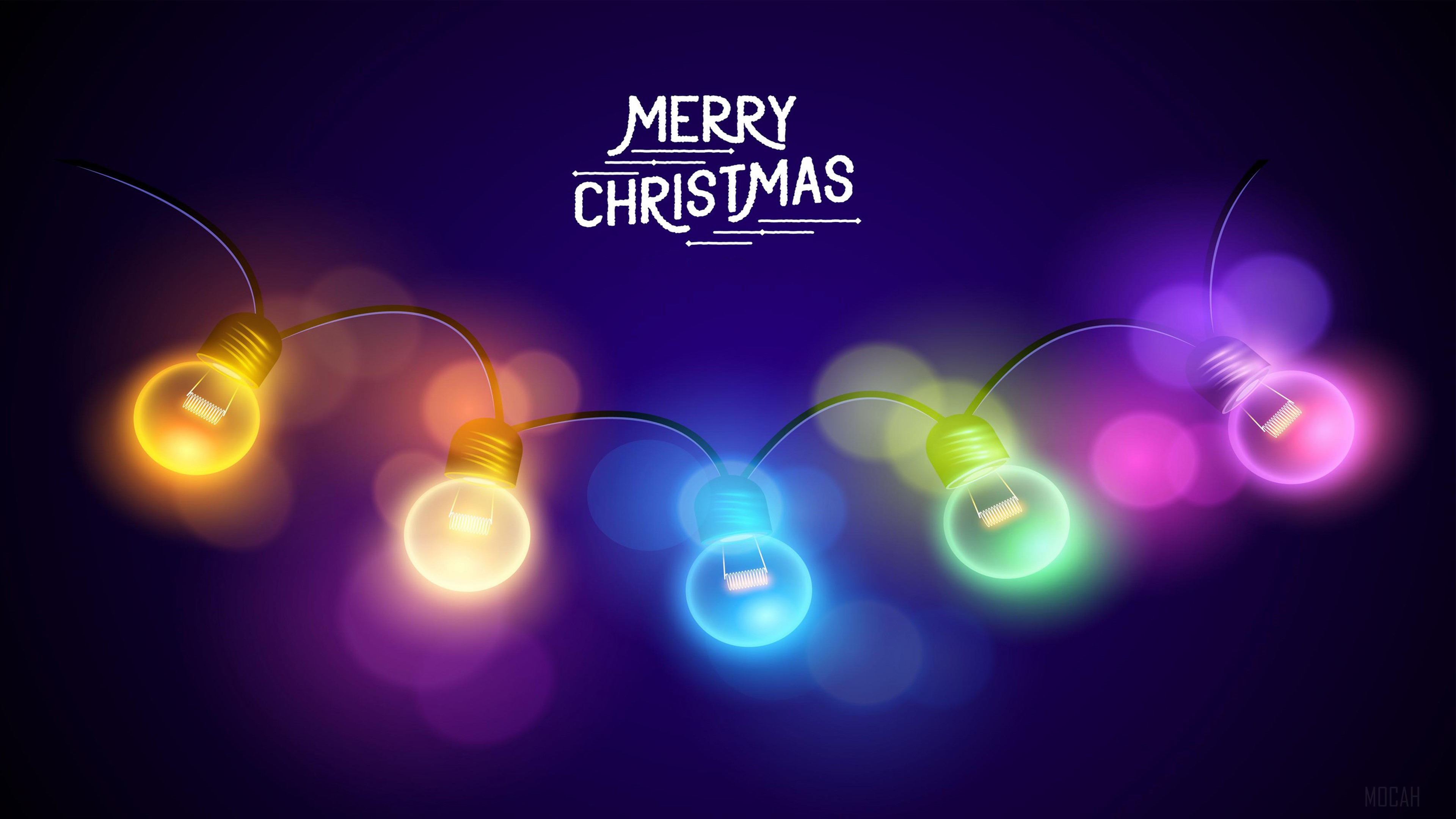 Merry Christmas Lights HD Wallpaper