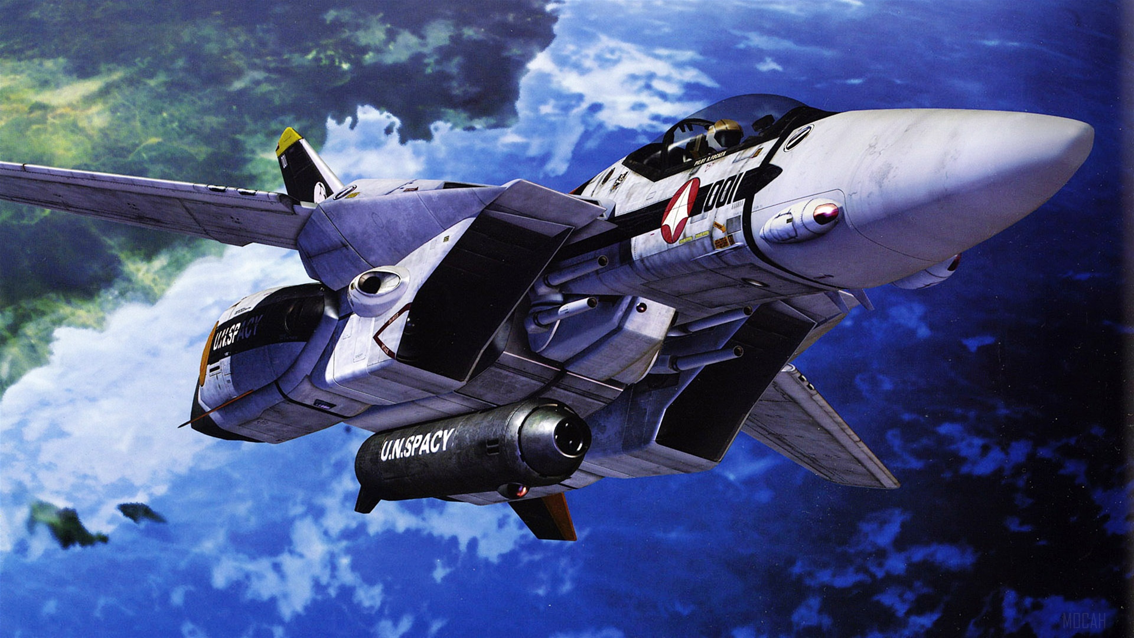 VF-1 Valkyrie Jet Fighter in Space 4K HD Wallpaper