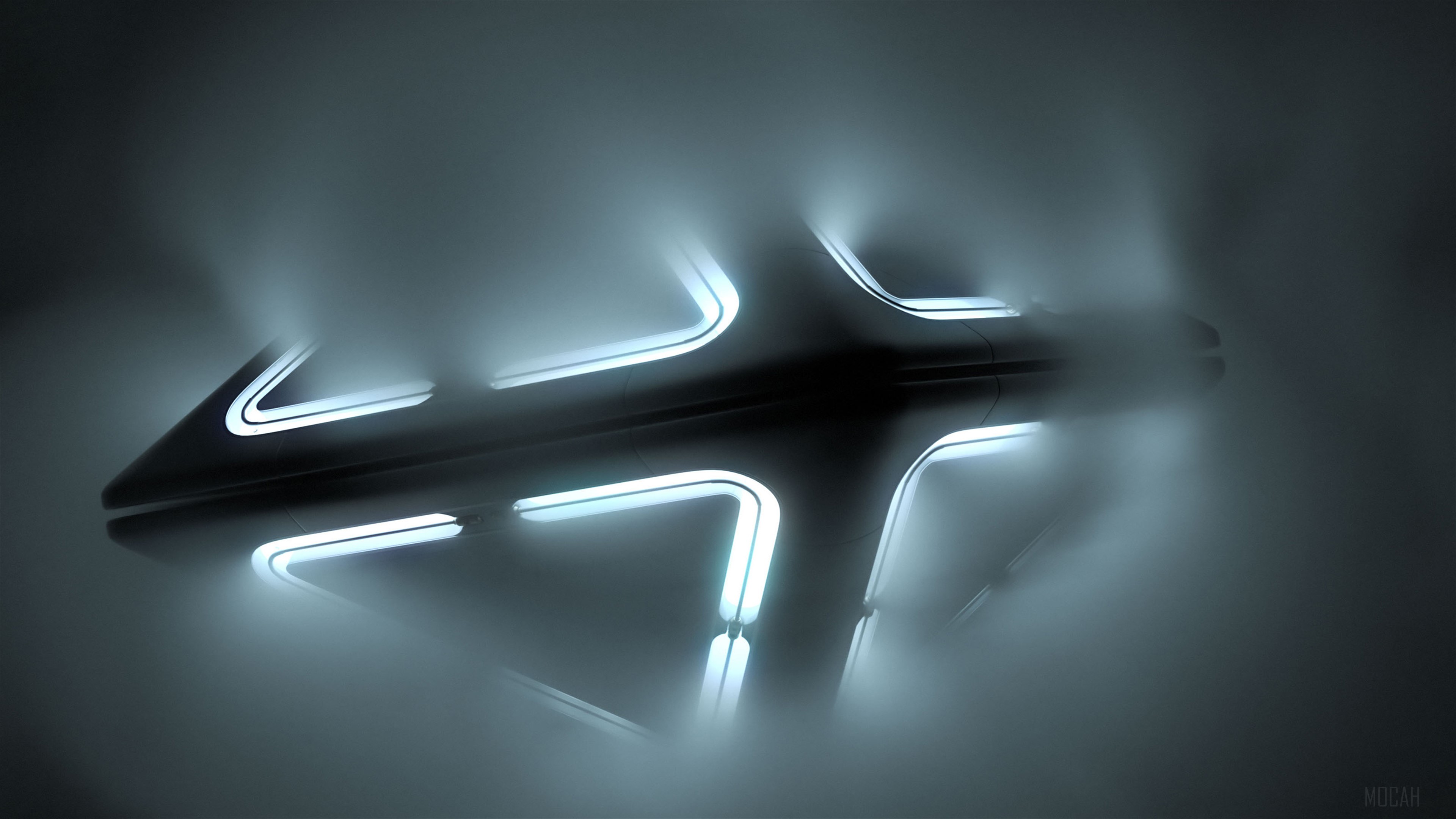Futuristic abstract design with glowing lights 4K HD Wallpaper