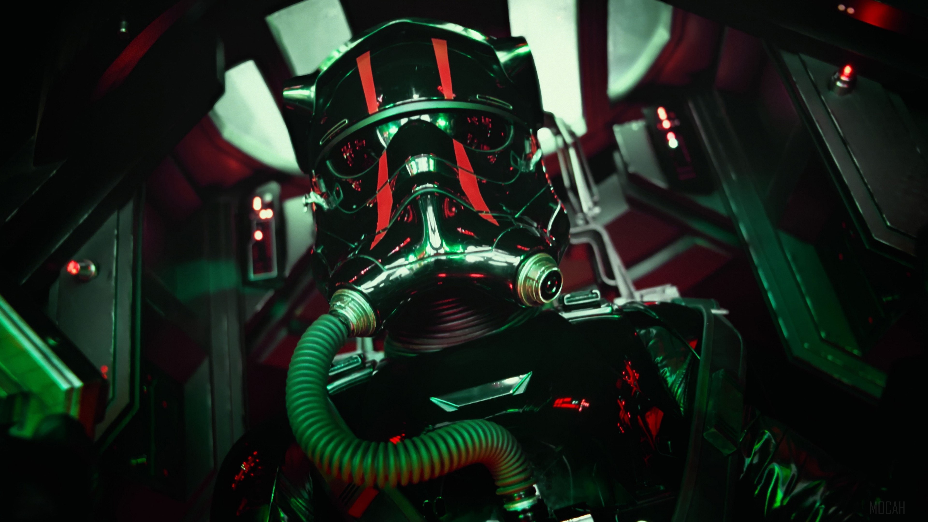 Stormtrooper in a cockpit 4K HD Wallpaper