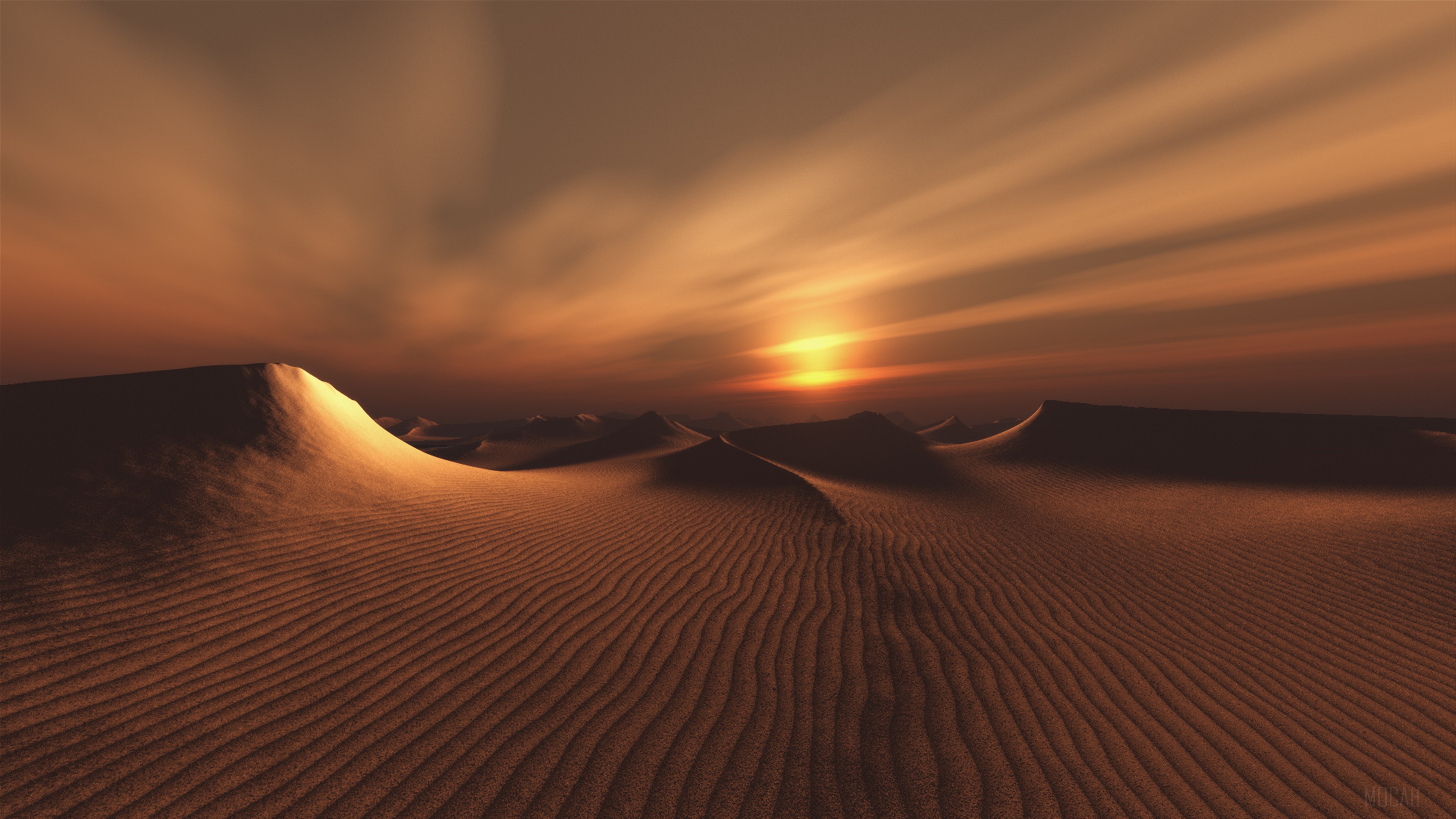 Desert Dunes at Sunset 4K HD Wallpaper