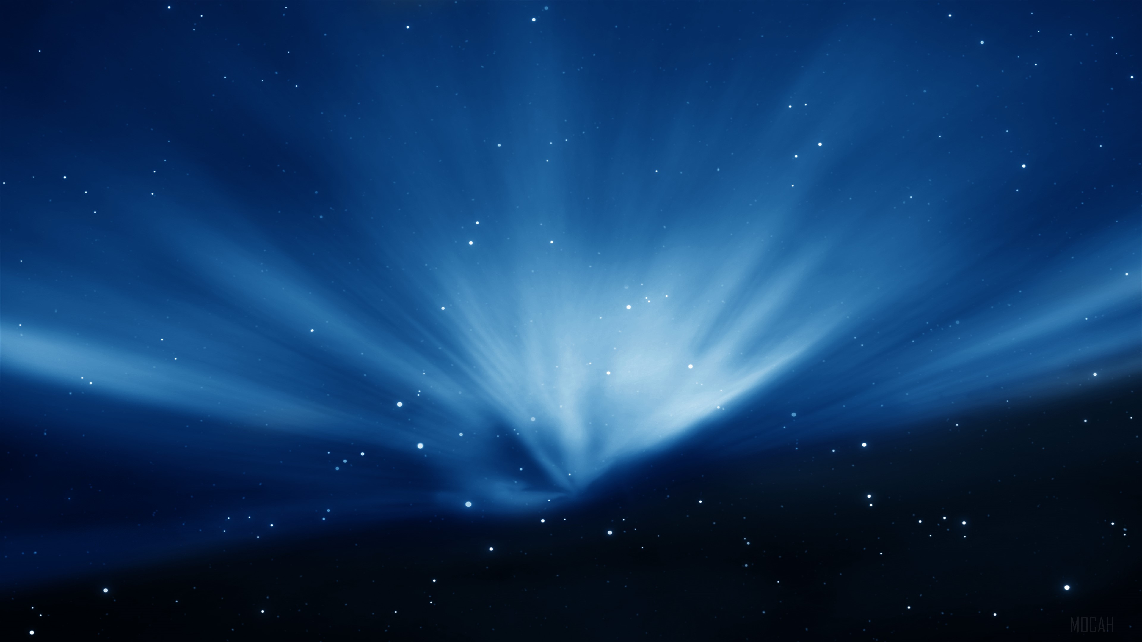 Blue Aurora Sky with Stars 4K HD Wallpaper
