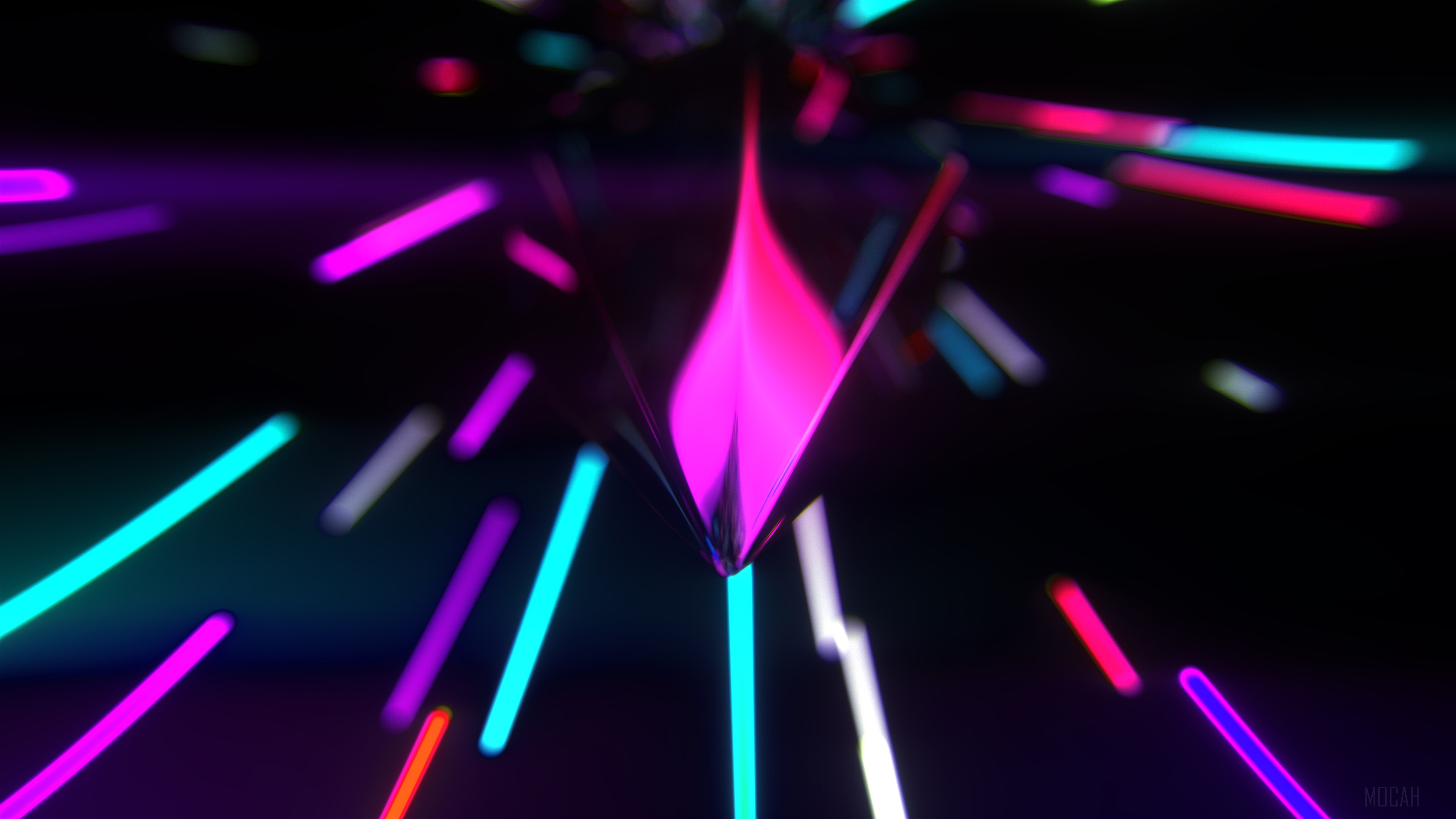Abstract Neon Lights 4K HD Wallpaper