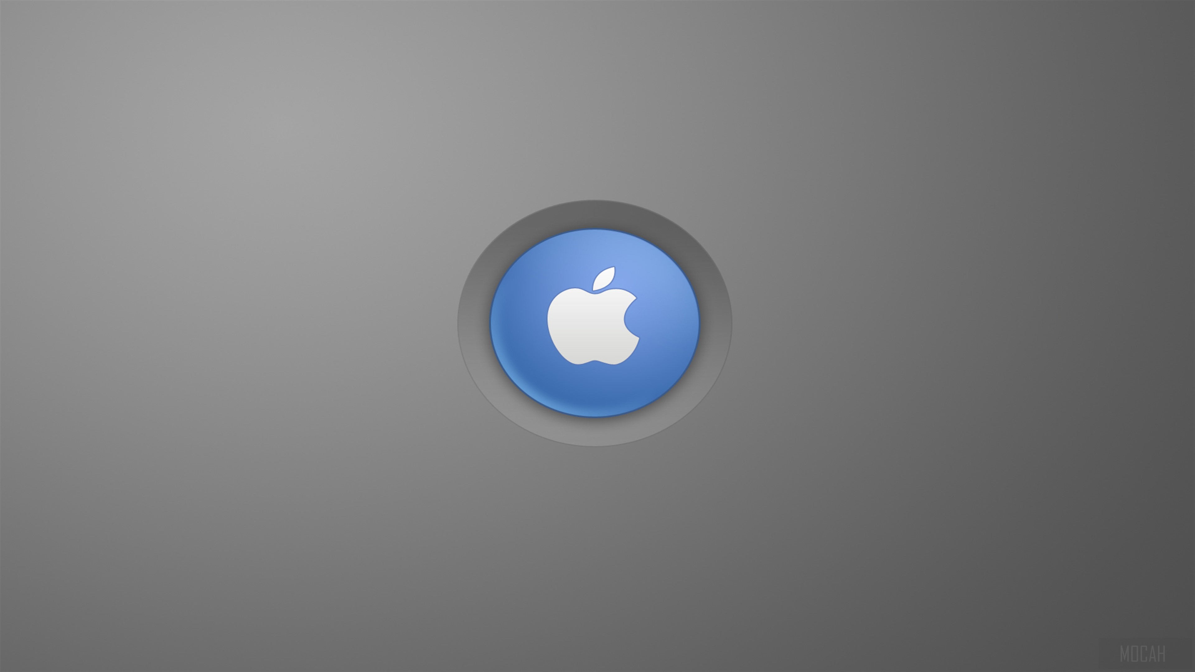 Apple logo on a blue circle HD Wallpaper