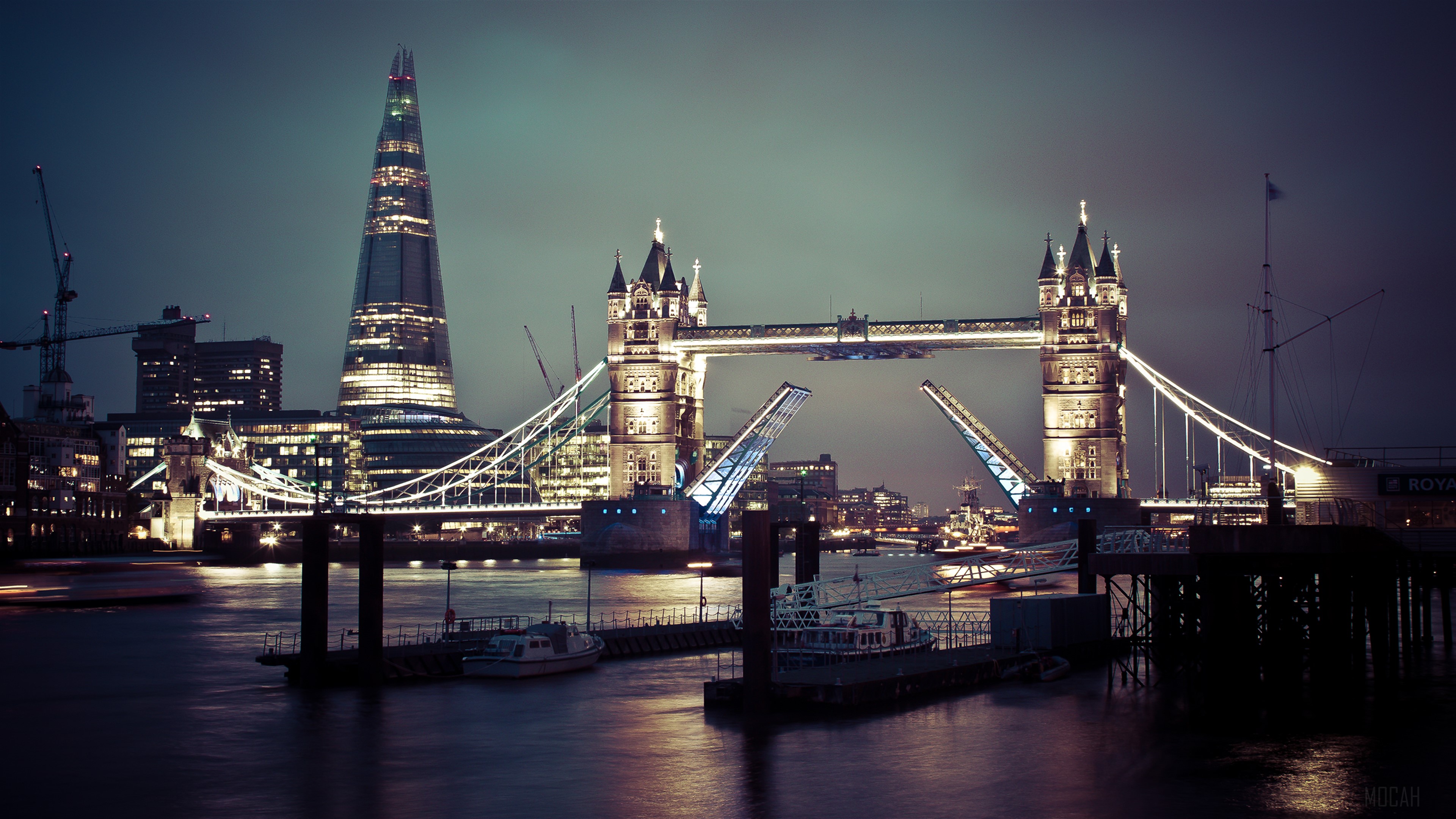 Tower Bridge of London at night 4K HD Wallpaper