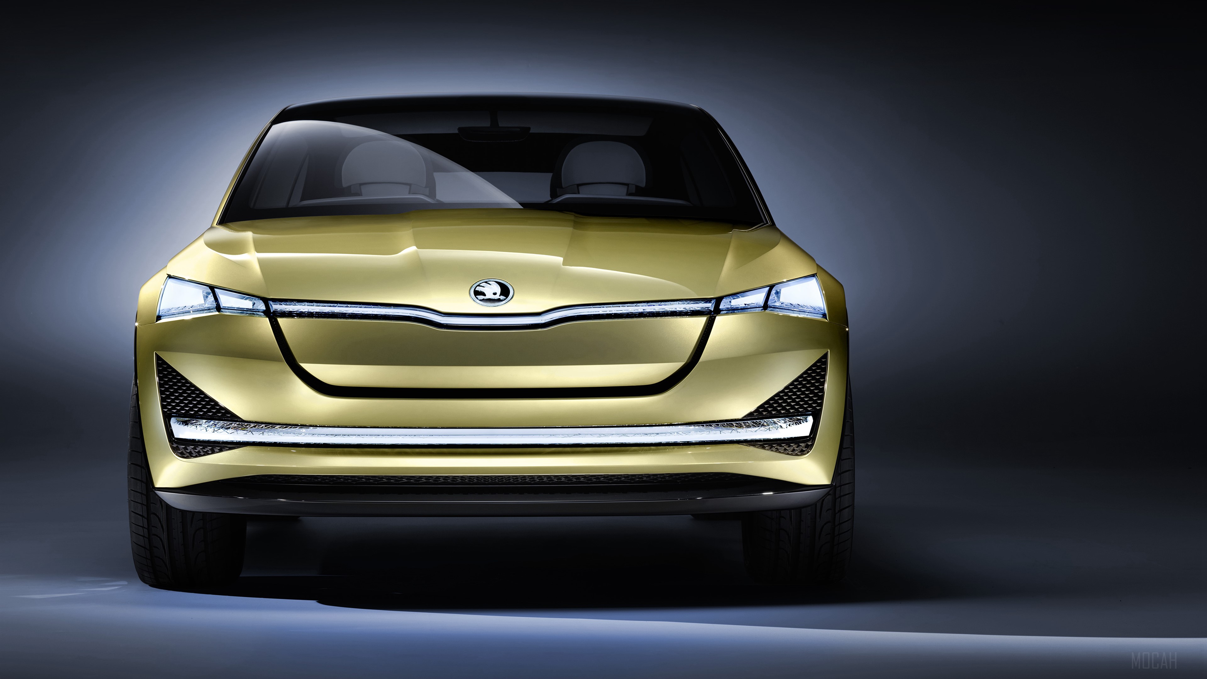 Skoda Vision E Concept car front view HD Wallpaper